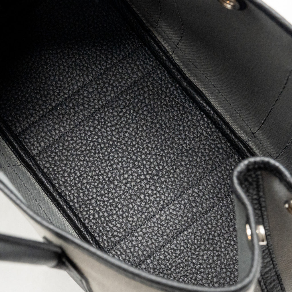 HERMES GARDEN PARTY 30 CANVAS / NEGONDA LEATHER GREY/ BLACK SHW