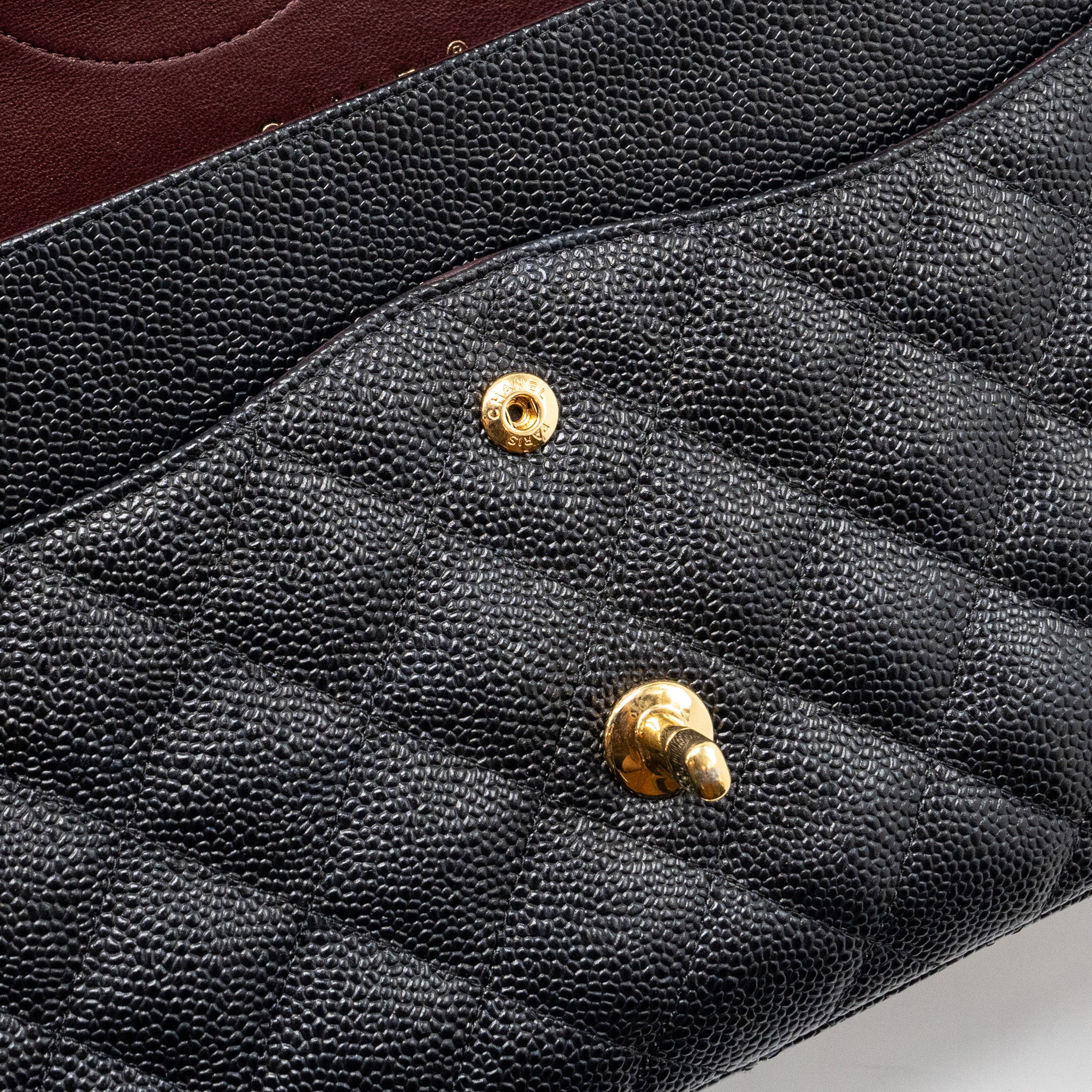 CHANEL CLASSIC JUMBO DOUBLE FLAP BAG CAVIAR BLACK GHW