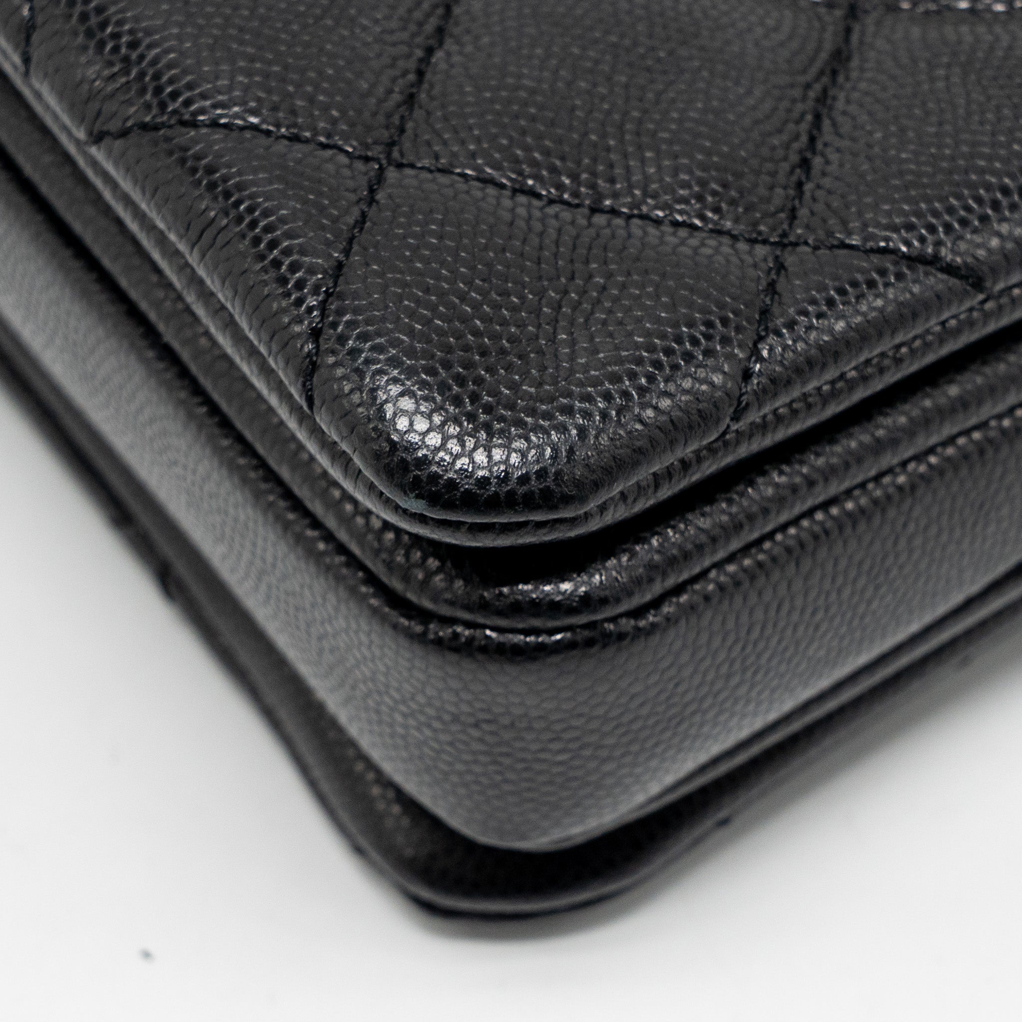CHANEL CC CAMELLIA SMALL SHOPPING BAG CAVIAR BLACK GHW (MICROCHIP)