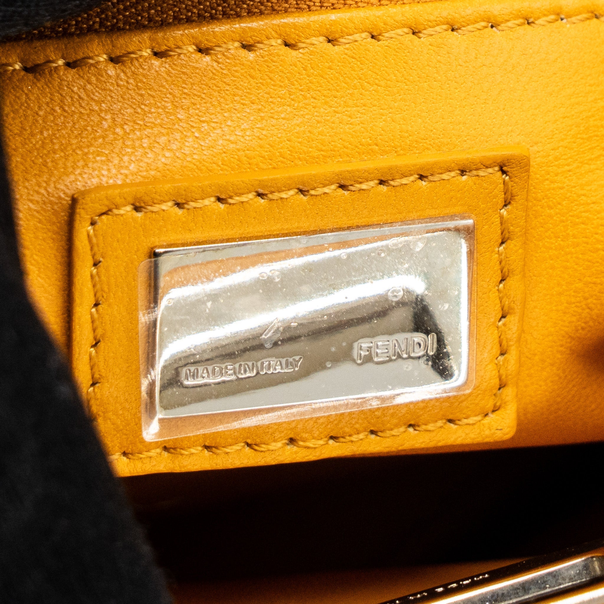 FENDI MINI PEEKABOO LAMBSKIN BRIGHT YELLOW SHW