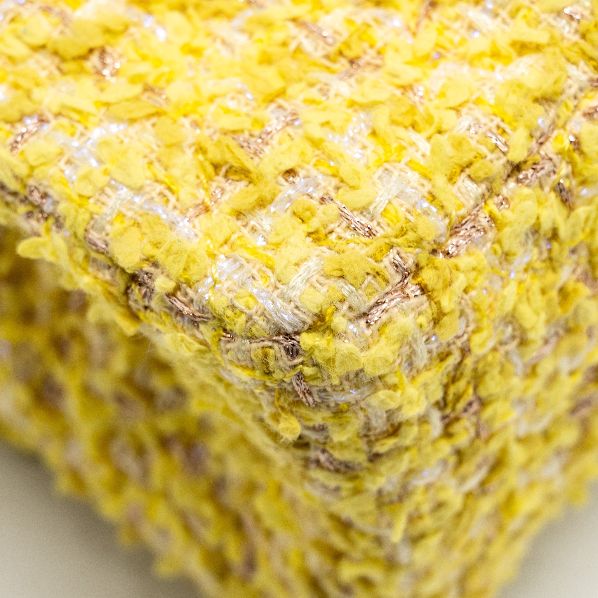 CHANEL MINI 2.55 REISSUE FLAP BAG TWEED YELLOW GHW