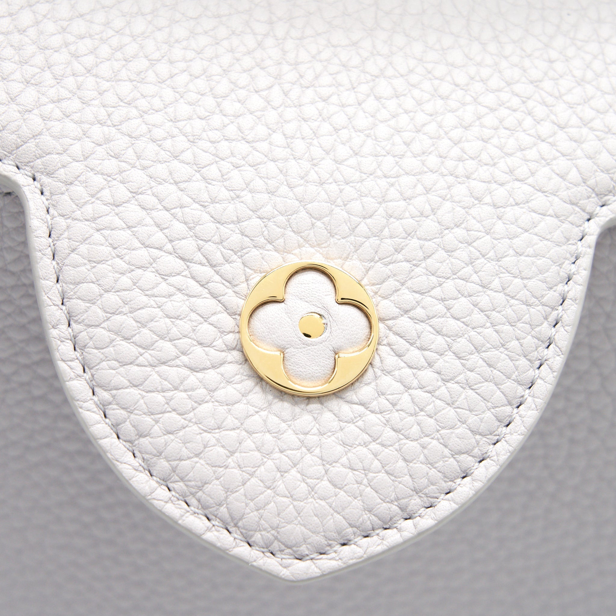 LOUIS VUITTON CAPUCINES BB BRUME GREY GOLD HARWARE WITH ABALONE-SHELL