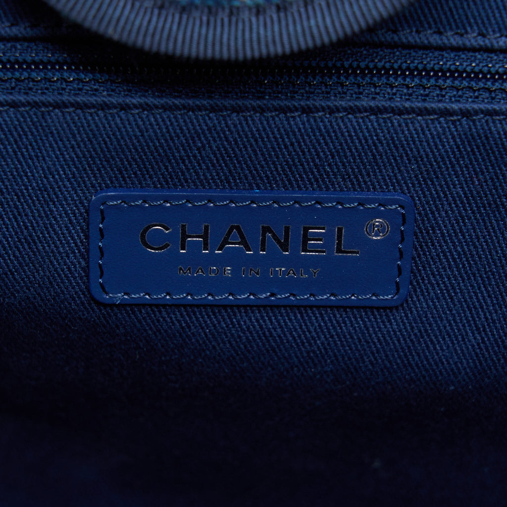 CHANEL DEAUVILLE TOTE BAG NAVY SHW(MICROCHIP)