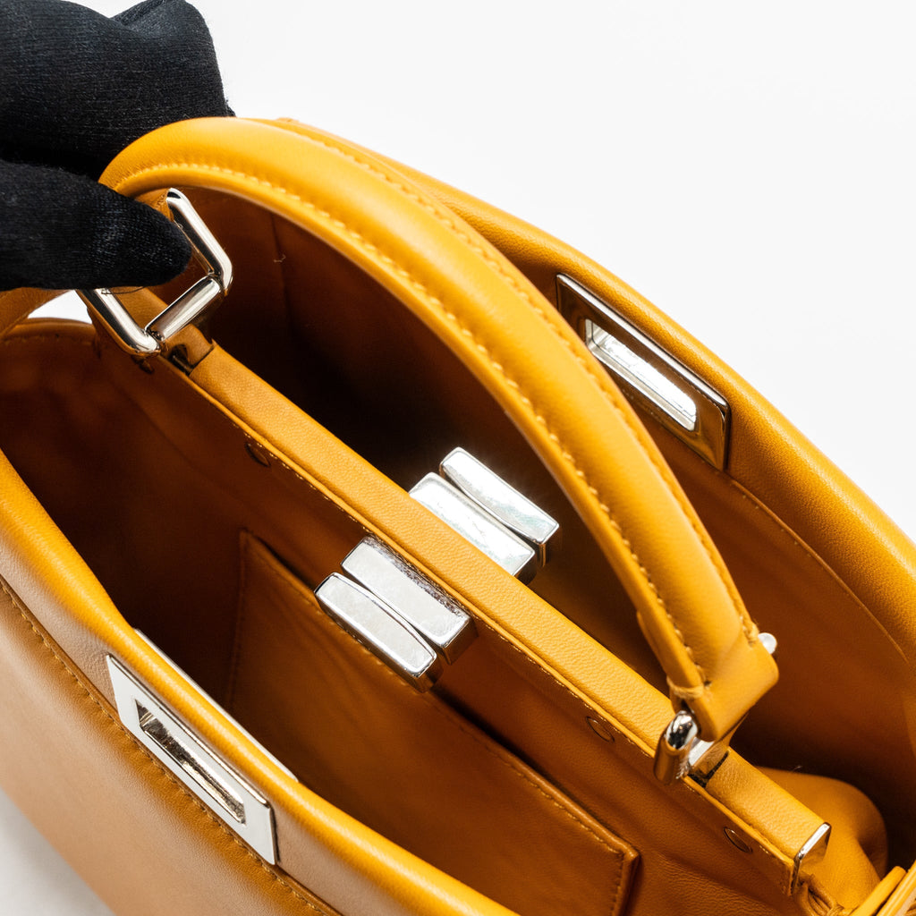 FENDI MINI PEEKABOO LAMBSKIN BRIGHT YELLOW SHW