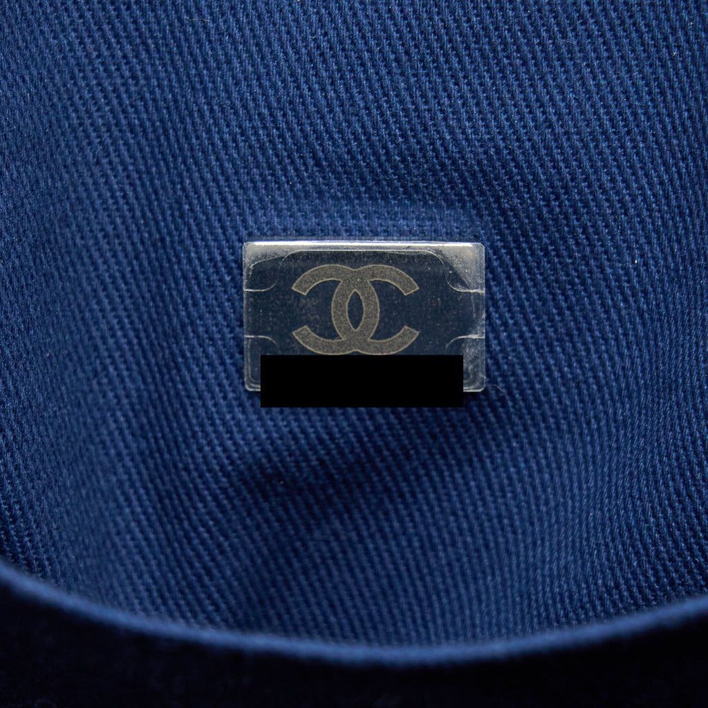 CHANEL DEAUVILLE TOTE BAG NAVY SHW(MICROCHIP)