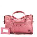 BALENCIAGA CLASSIC CITY PINK BAG BLACK HARDWARE