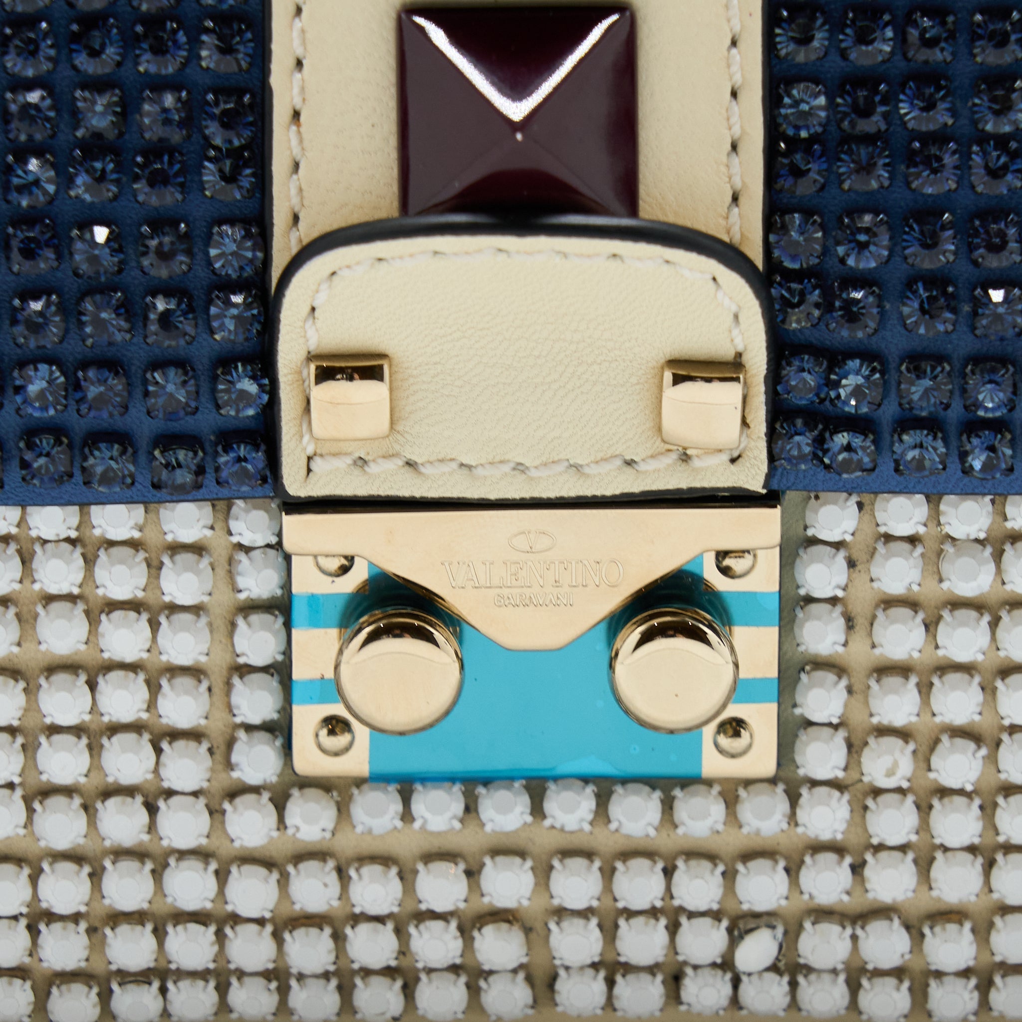 VALENTINO MINI ROCKSTUD CROSSBODY BAG MULTICOLOUR CRYSTALS SHW