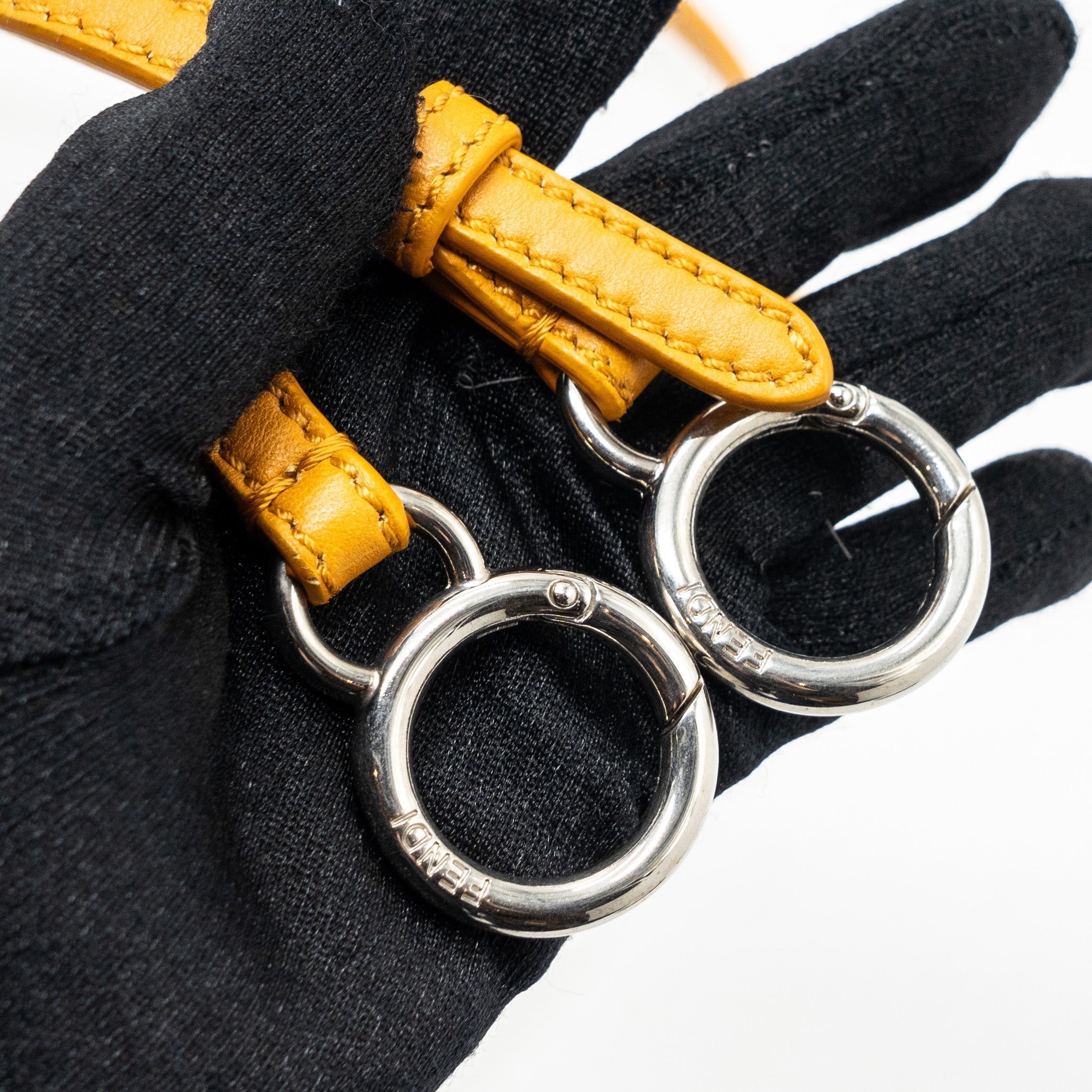 FENDI MINI PEEKABOO LAMBSKIN BRIGHT YELLOW SHW