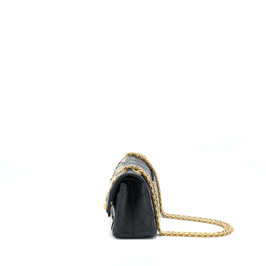 CHANEL MINI 2.55 REISSUE FLAP BAG LUCKY CHARMS CASINO LIMITED AGED CALFSKIN WITH GHW