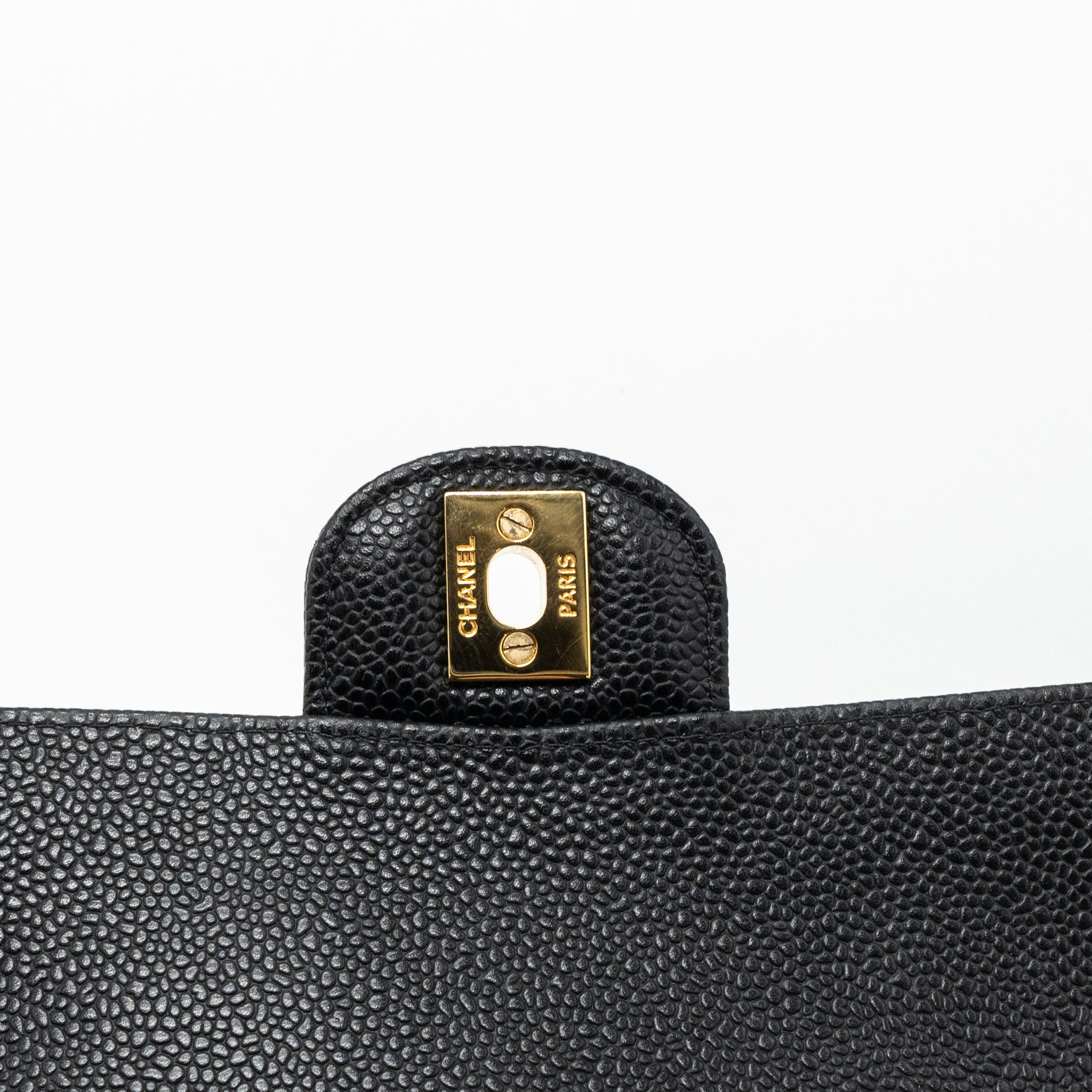 CHANEL MEDIUM CLASSIC DOUBLE FLAP BAG CAVIAR BLACK GHW(MICROCHIP)