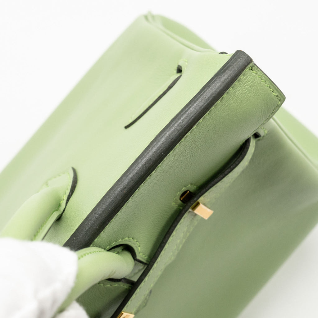 HERMES BIRKIN 25 SWIFT VERT CRIQUET GHW