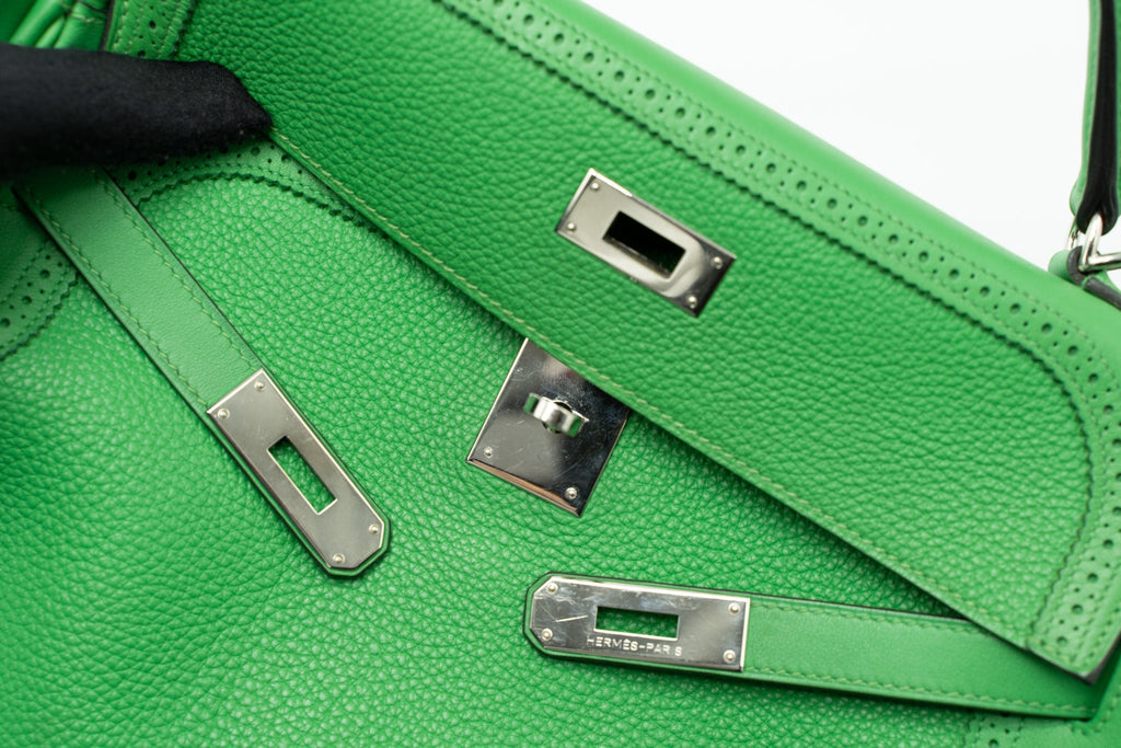 HERMES KELLY 32 GHILLIES TOGO/SWIFT BAMBOO SHW