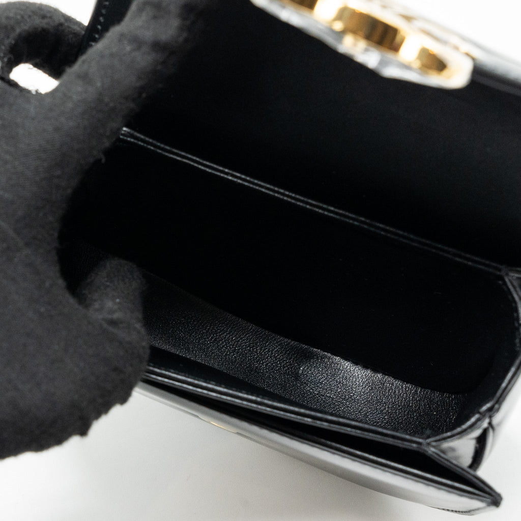 CELINE MINI BESACE SHINY CALFSKIN BLACK GHW
