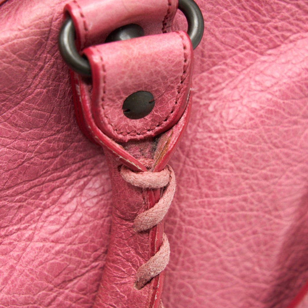 BALENCIAGA CLASSIC CITY PINK BAG BLACK HARDWARE