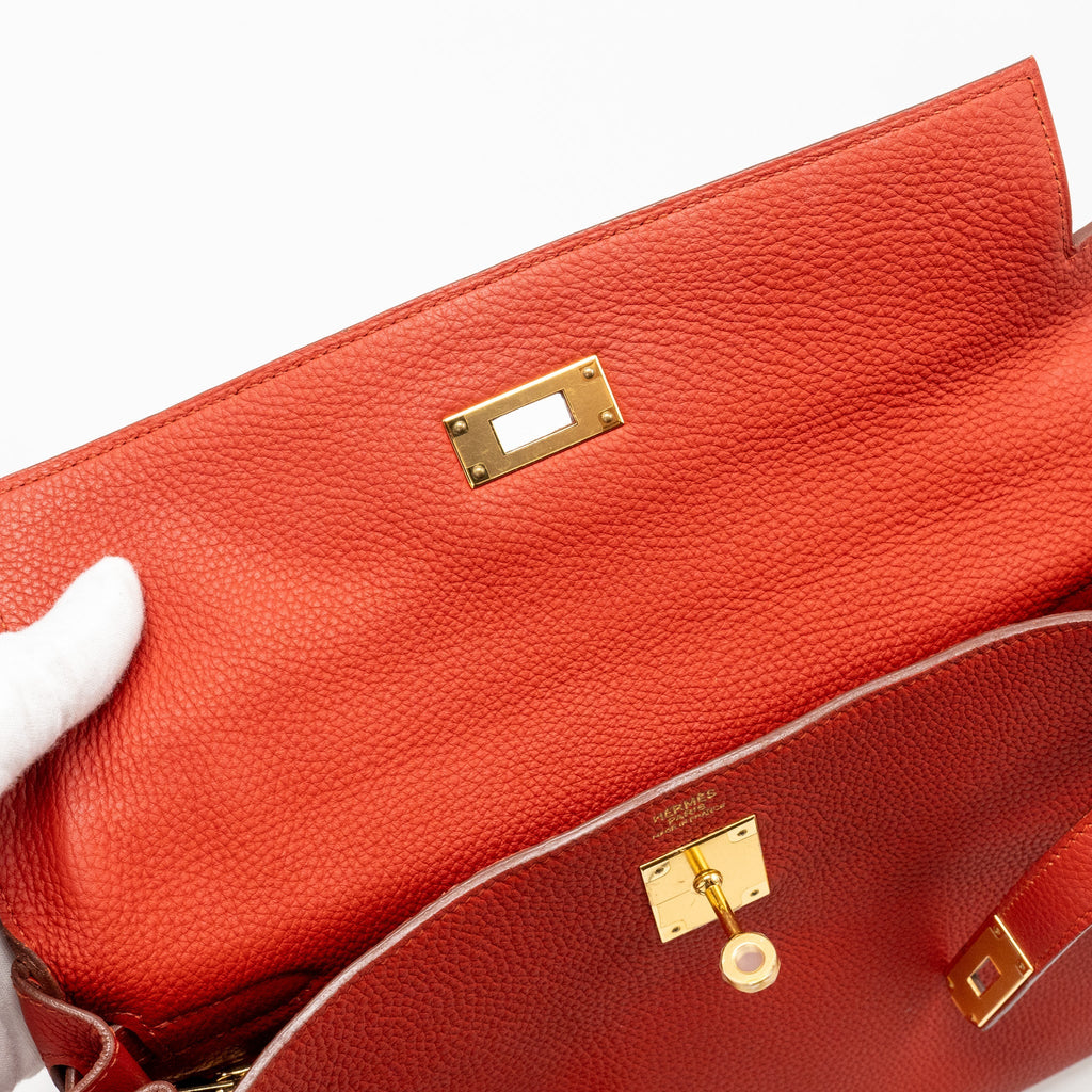 HERMES KELLY 32 TOGO 5E VERMILLION GHW