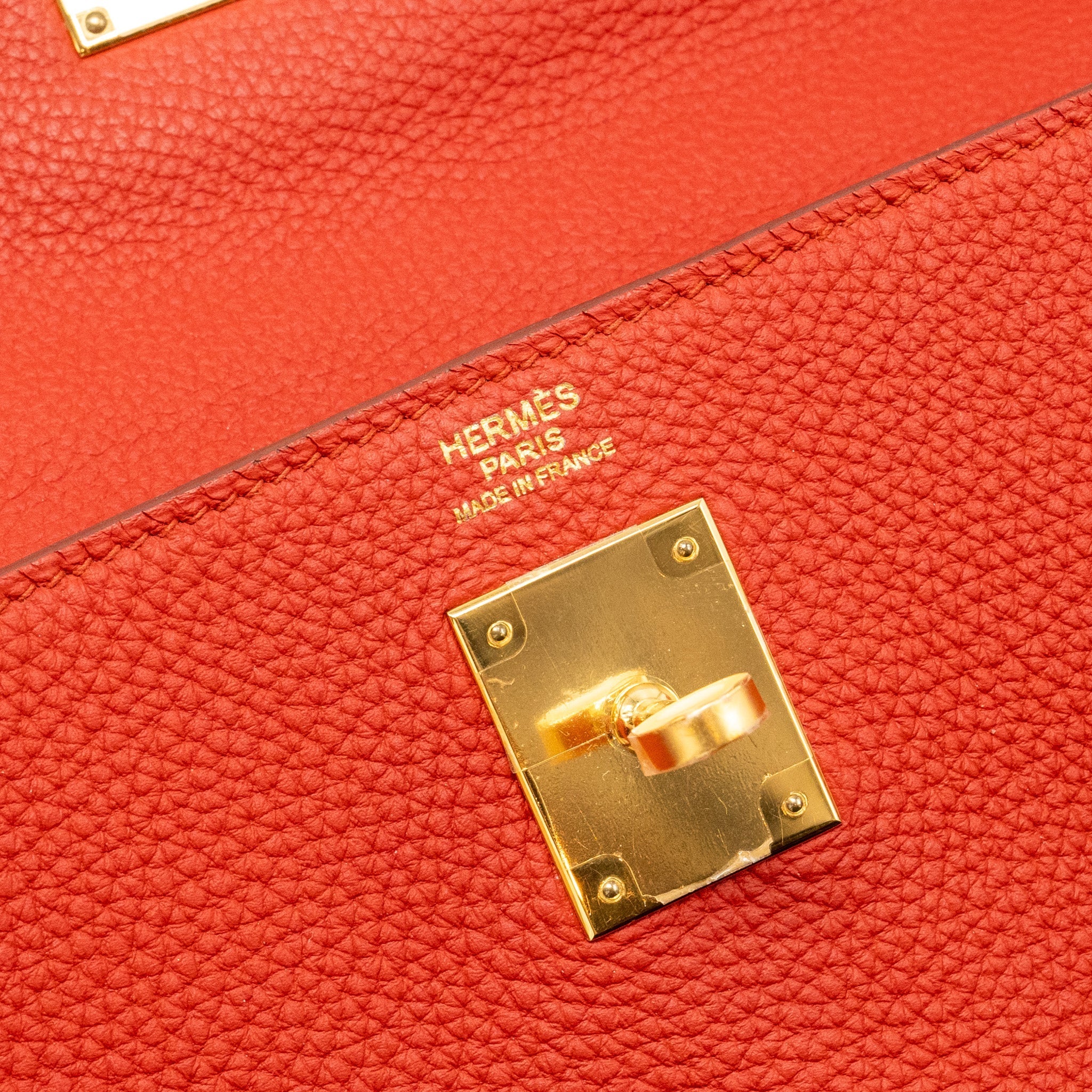 HERMES KELLY 32 TOGO 5E VERMILLION GHW