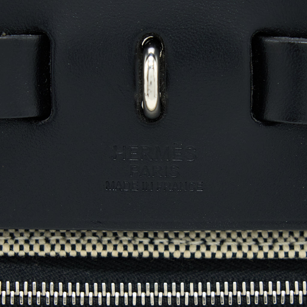 HERMES HERBAG ZIP 31 CANVAS/LEATHER BLACK SHW