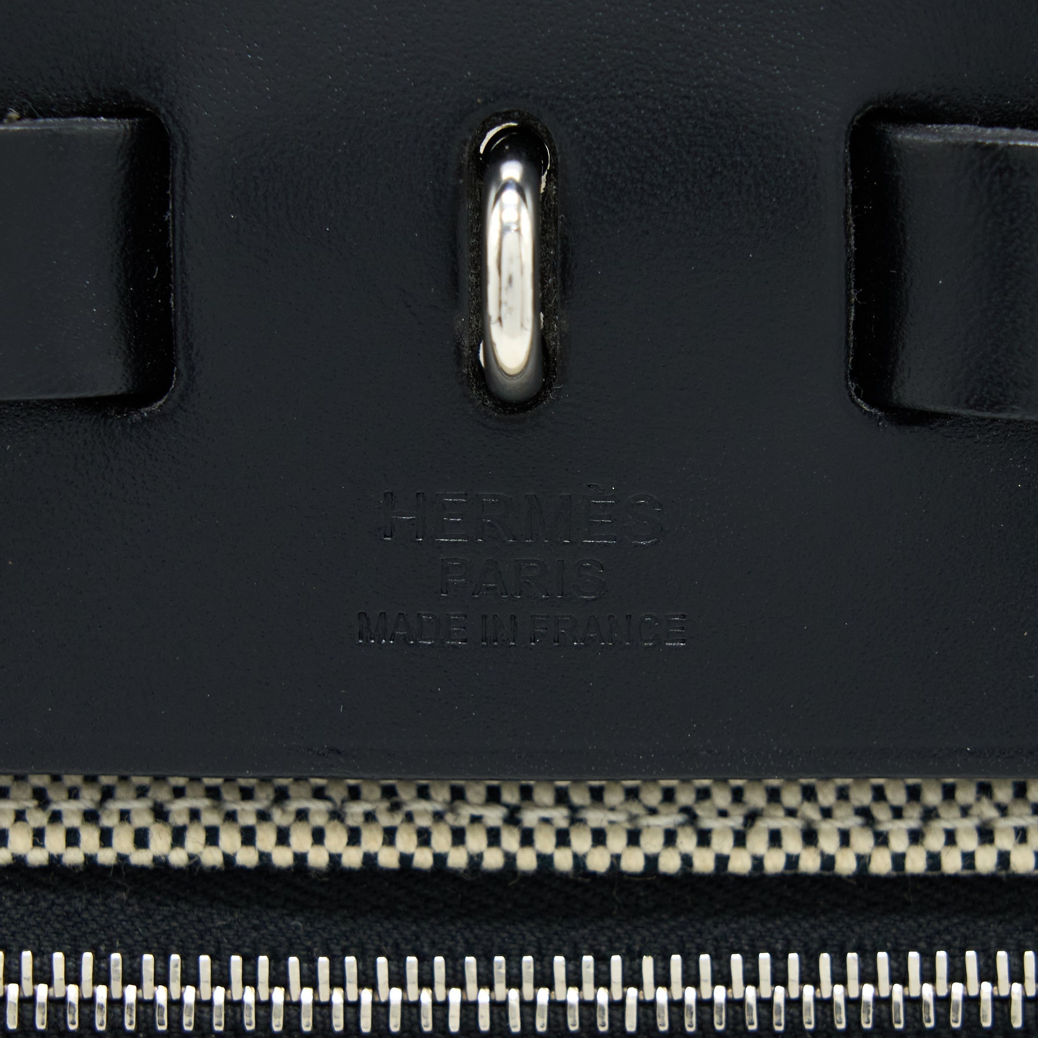 HERMES HERBAG ZIP 31 CANVAS/LEATHER BLACK SHW