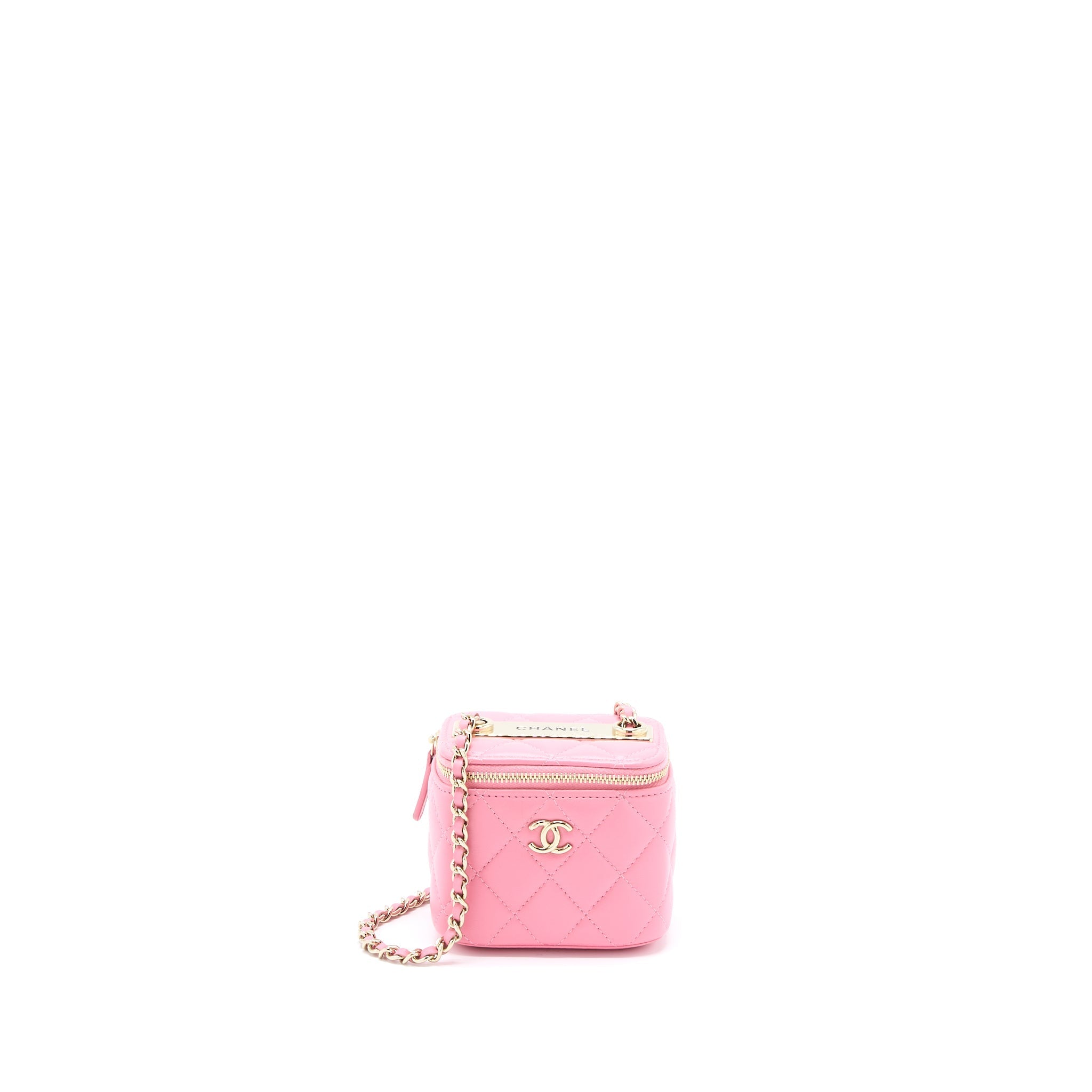 CHANEL MINI TRENDY CC VANITY WITH CHAIN LAMBSKIN PINK LGHW