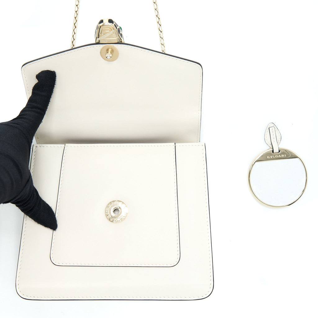 BVLGARI TOP HANDLE SERPENTI BAG WHITE