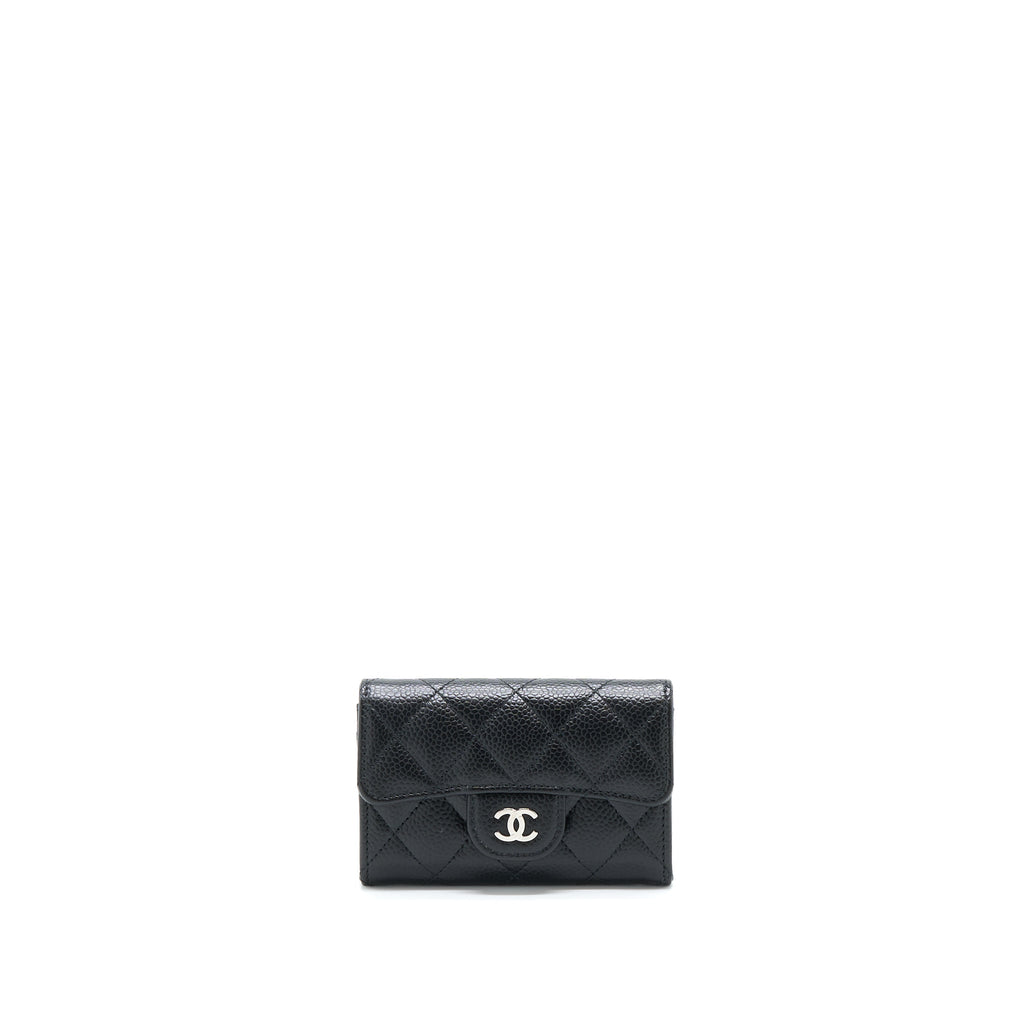 CHANEL CLASSIC FLAP CARD HOLDER CAVIAR BLACK SHW (HOLOGRAM)