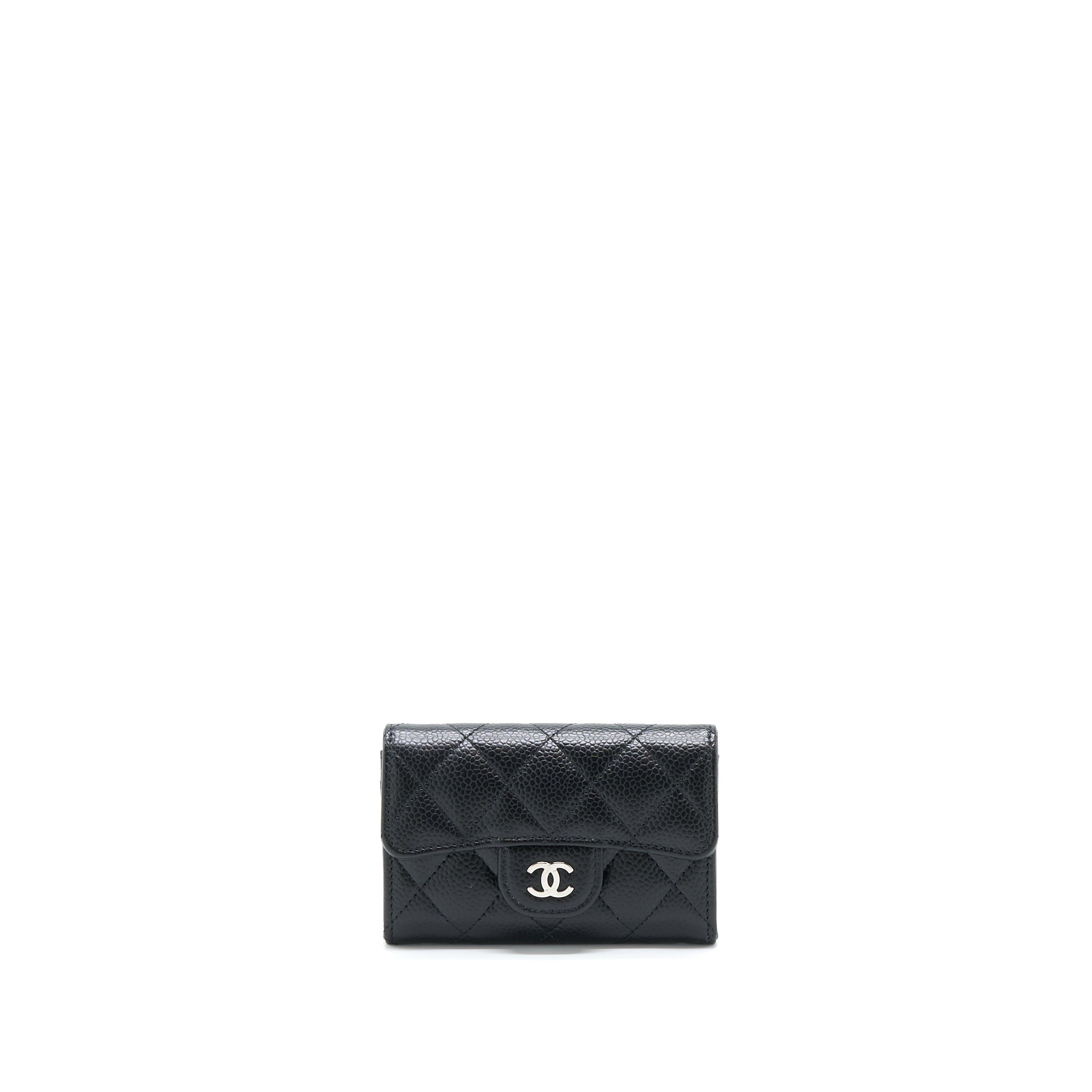 CHANEL CLASSIC FLAP CARD HOLDER CAVIAR BLACK SHW (HOLOGRAM)