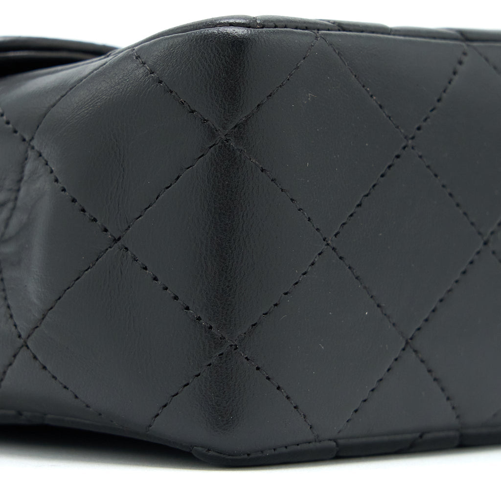 CHANEL VINTAGE 2 IN 1 SINGLE FLAP BAG LAMBSKIN BLACK GHW