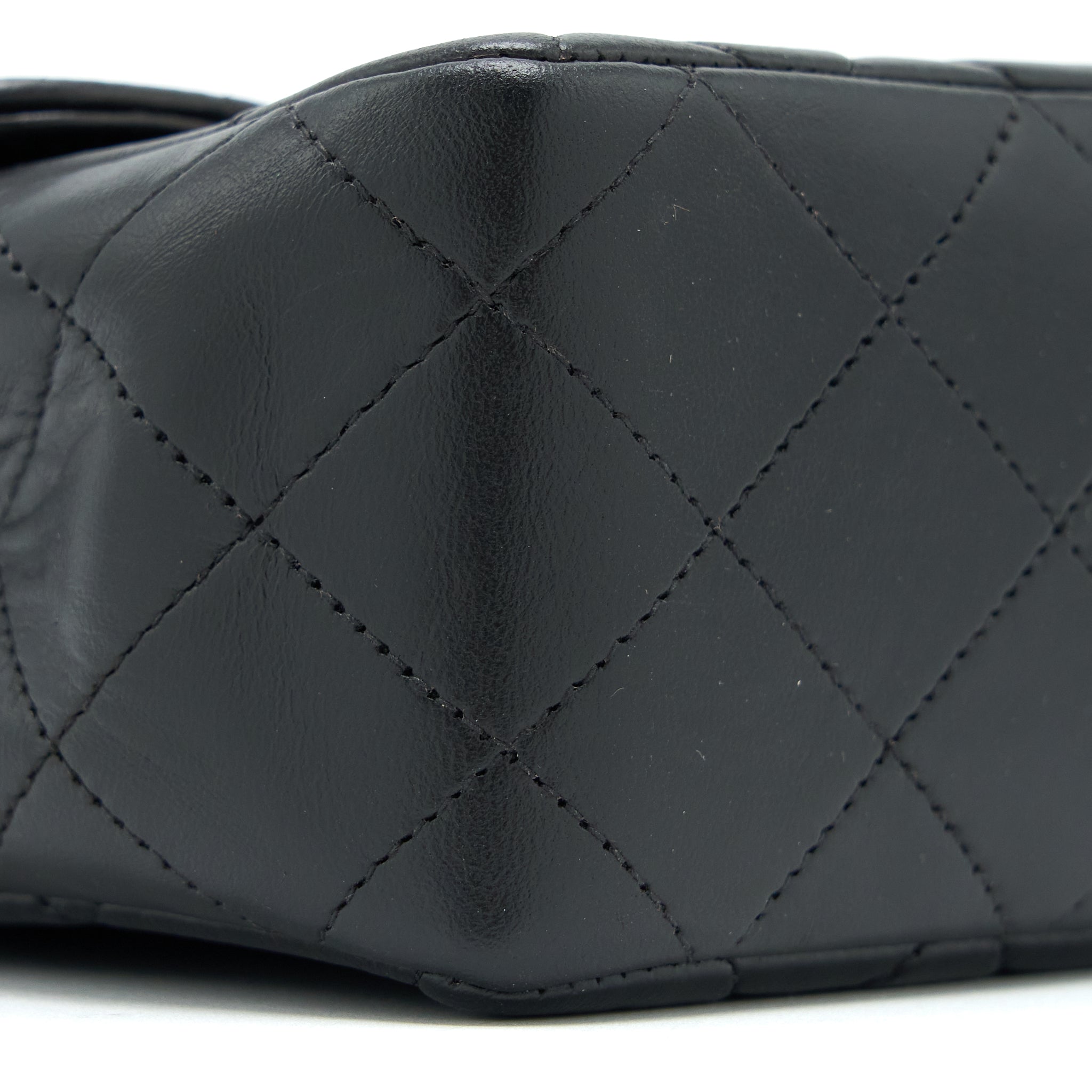 CHANEL VINTAGE 2 IN 1 SINGLE FLAP BAG LAMBSKIN BLACK GHW