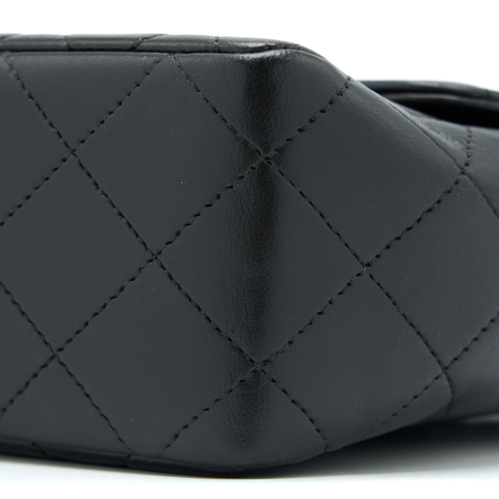 CHANEL VINTAGE 2 IN 1 SINGLE FLAP BAG LAMBSKIN BLACK GHW