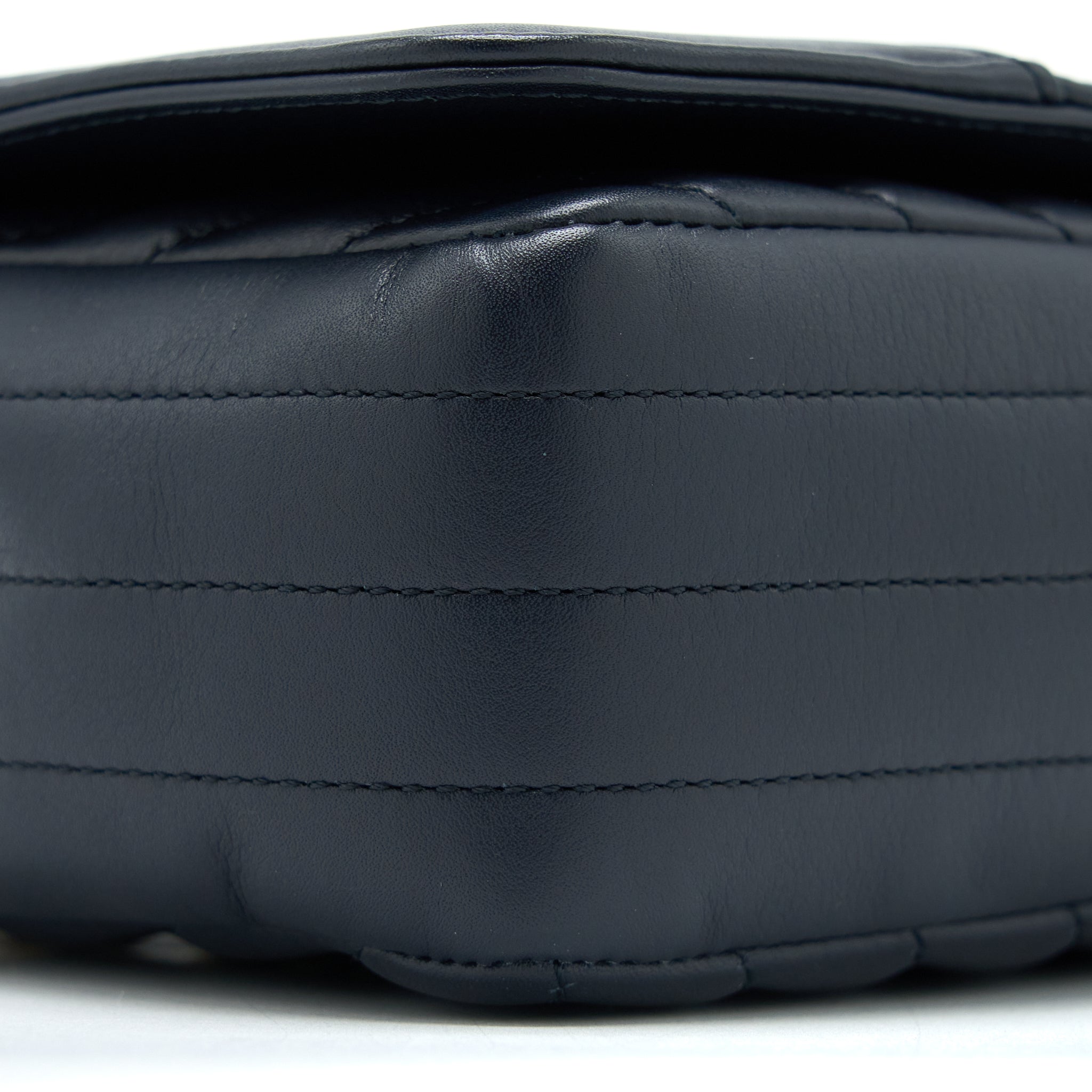 CHANEL SEASONAL CHEVRON FLAP BAG LAMBSKIN DARK GREY LGHW