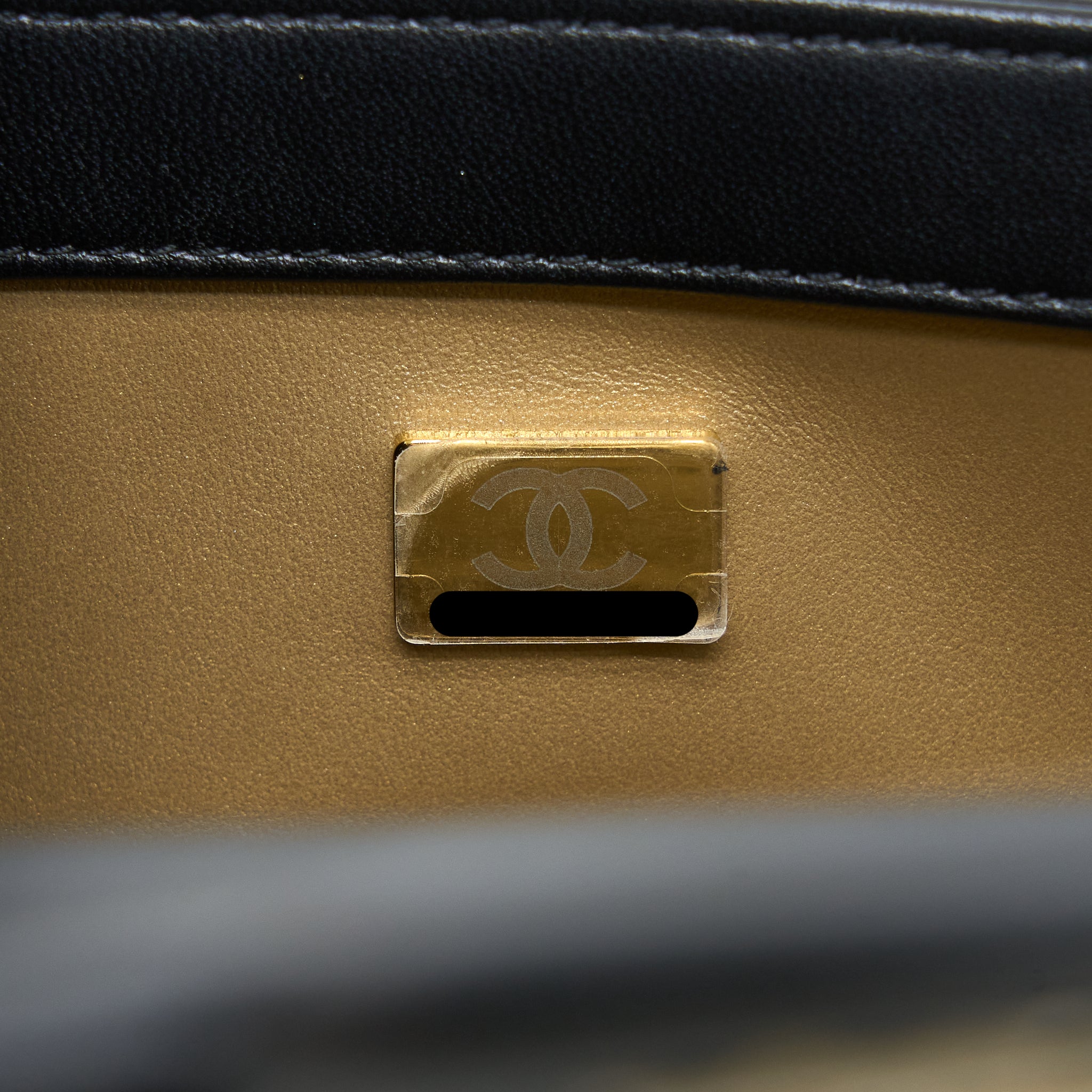 CHANEL 23C PEARL CRUSH MINI RECTANGULAR FLAP BAG LAMBSKIN BLACK LGHW (MICROCHIP)