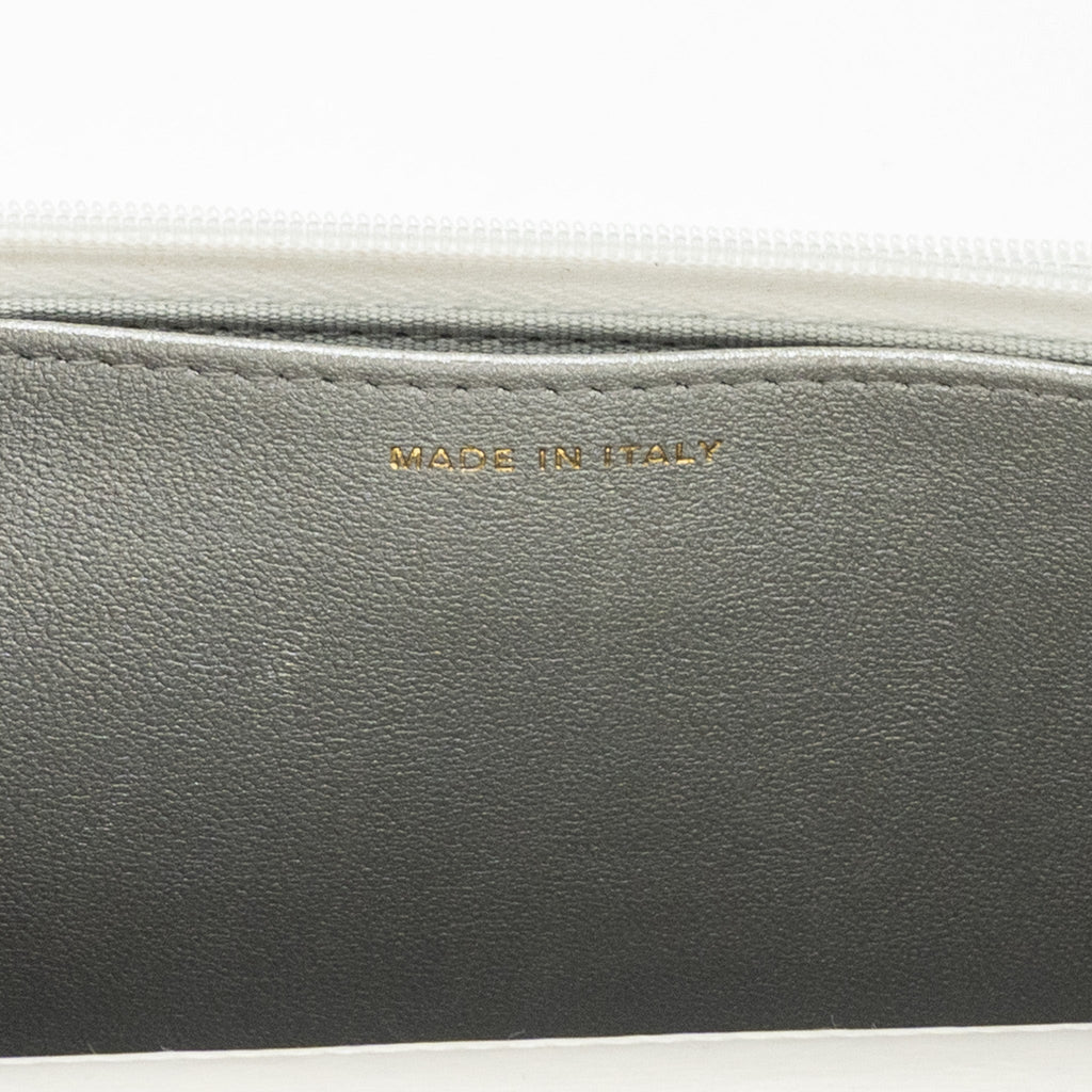 CHANEL 23P LETTER TOP HANDLE WALLET ON CHAIN CALFSKIN WHITE GHW(MICROCHIP)