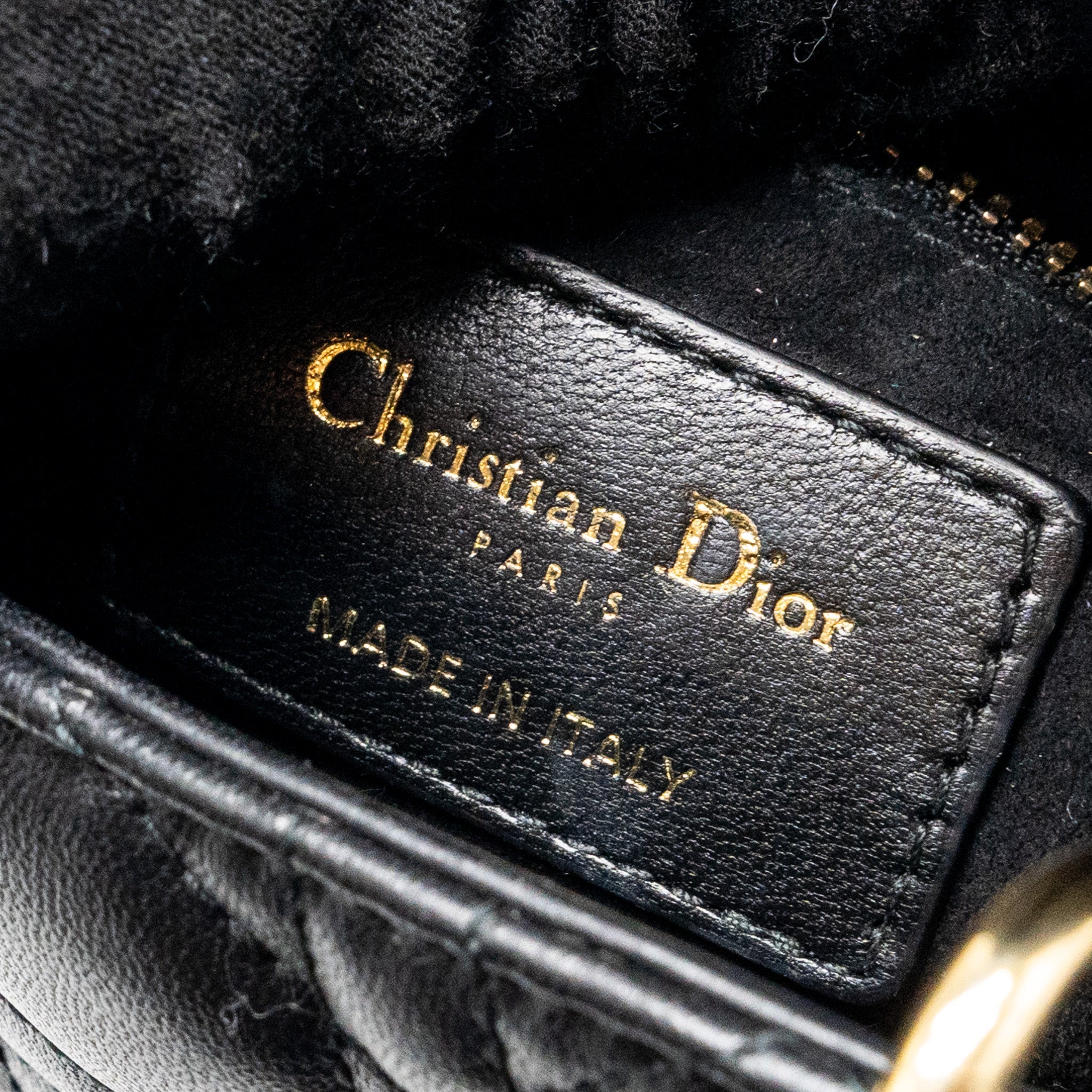 DIOR SMALL LADY DIOR BAG LAMBSKIN BLACK LGHW