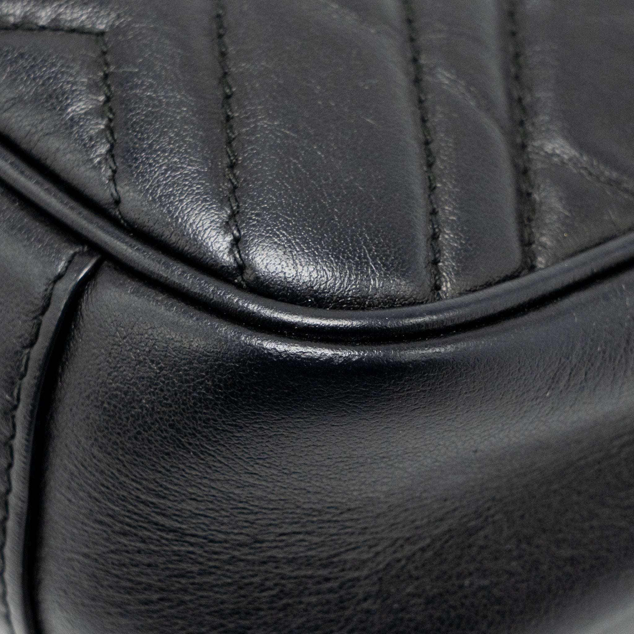 GUCCI SMALL GG MARMONT SHOULDER BAG CALFSKIN BLACK GHW
