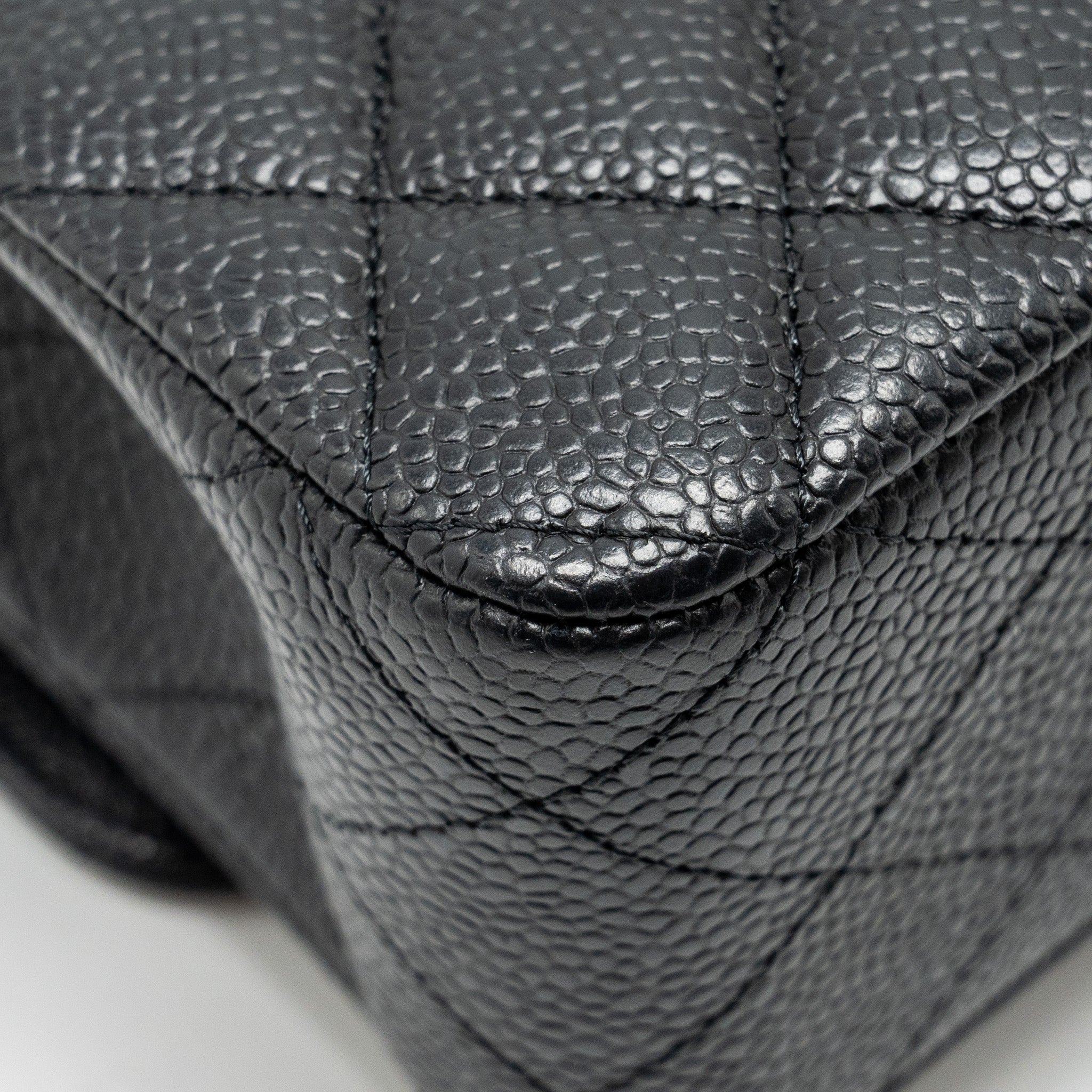 CHANEL MEDIUM CLASSIC DOUBLE FLAP BAG CAVIAR BLACK SHW