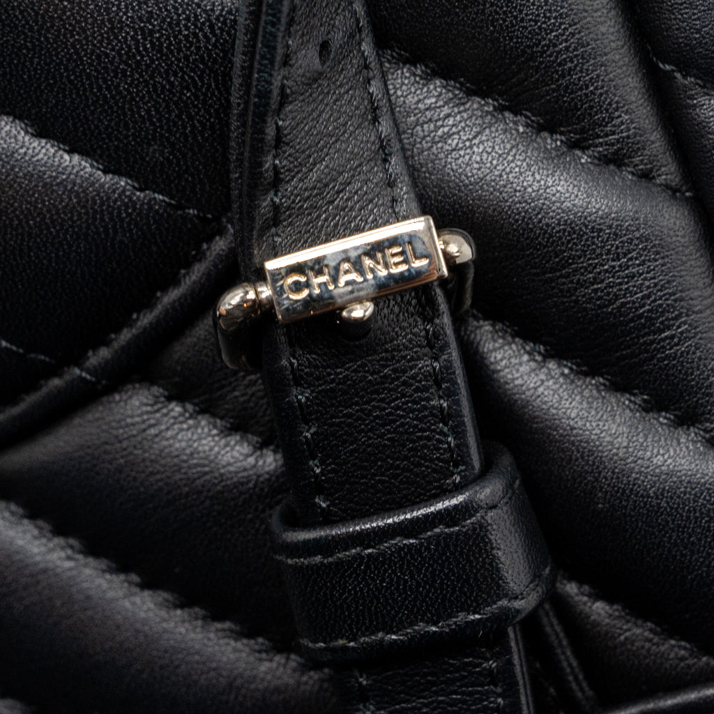 CHANEL SMALL URBAN SPIRIT BACKPACK CHEVRON CALFSKIN BLACK SHW