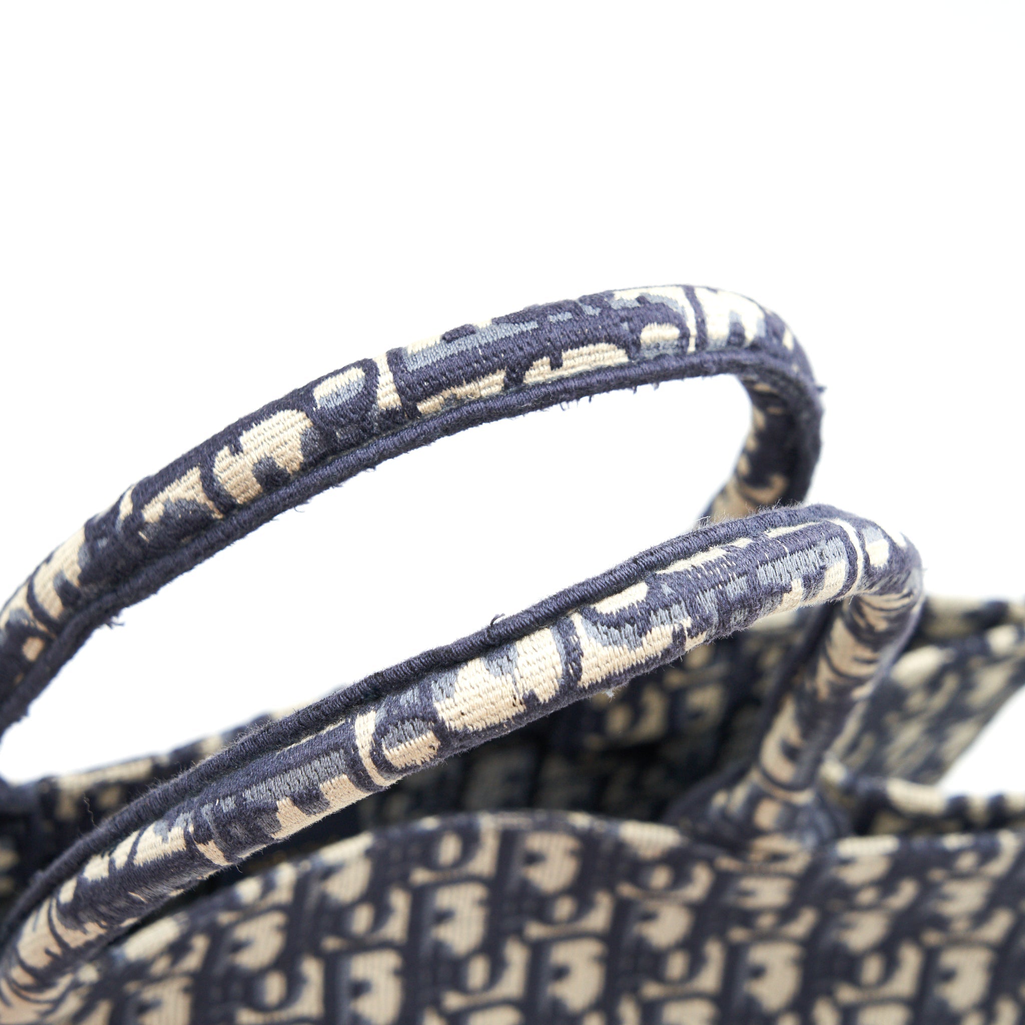 DIOR SMALL BOOKTOTE BAG BLUE OBLIQUE EMBROIDERY