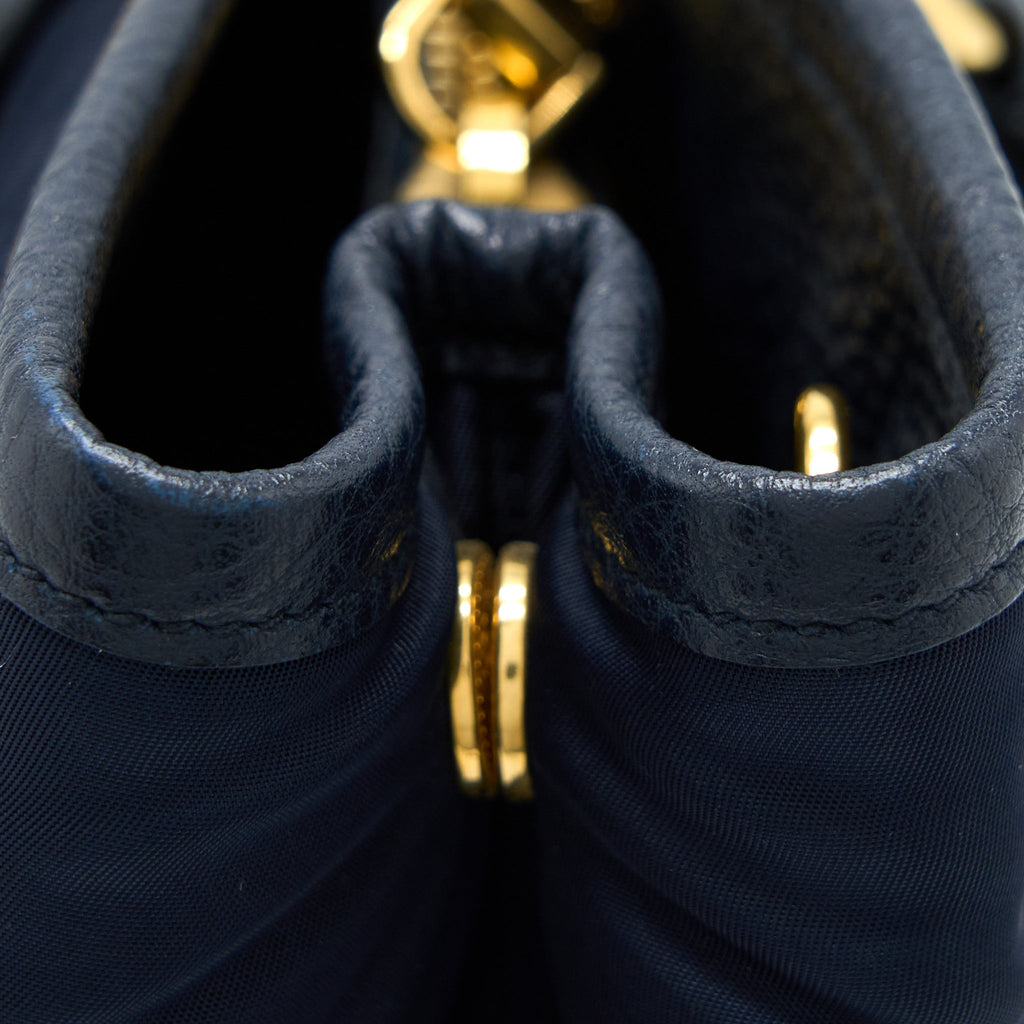 PRADA TESSUTO TOTE BAG NYLON DARK BLUE GHW