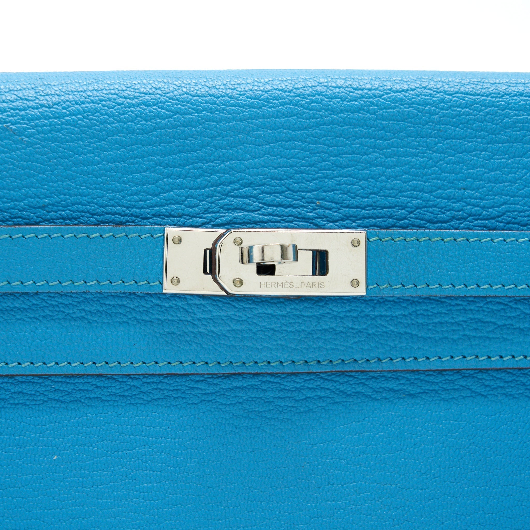HERMES KELLY LONG WALLET BLUE SHW