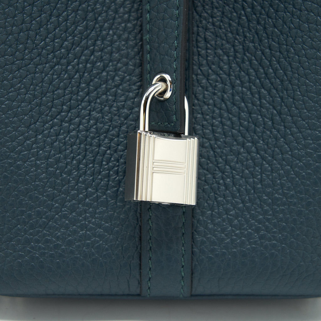 HERMES PICOTIN 18 LOCK BAG 6O VERT CYPRES SHW