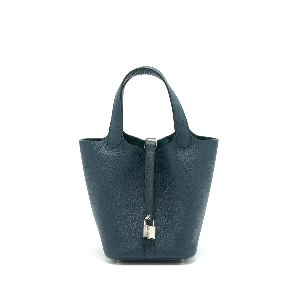 HERMES PICOTIN 18 LOCK BAG 6O VERT CYPRES SHW