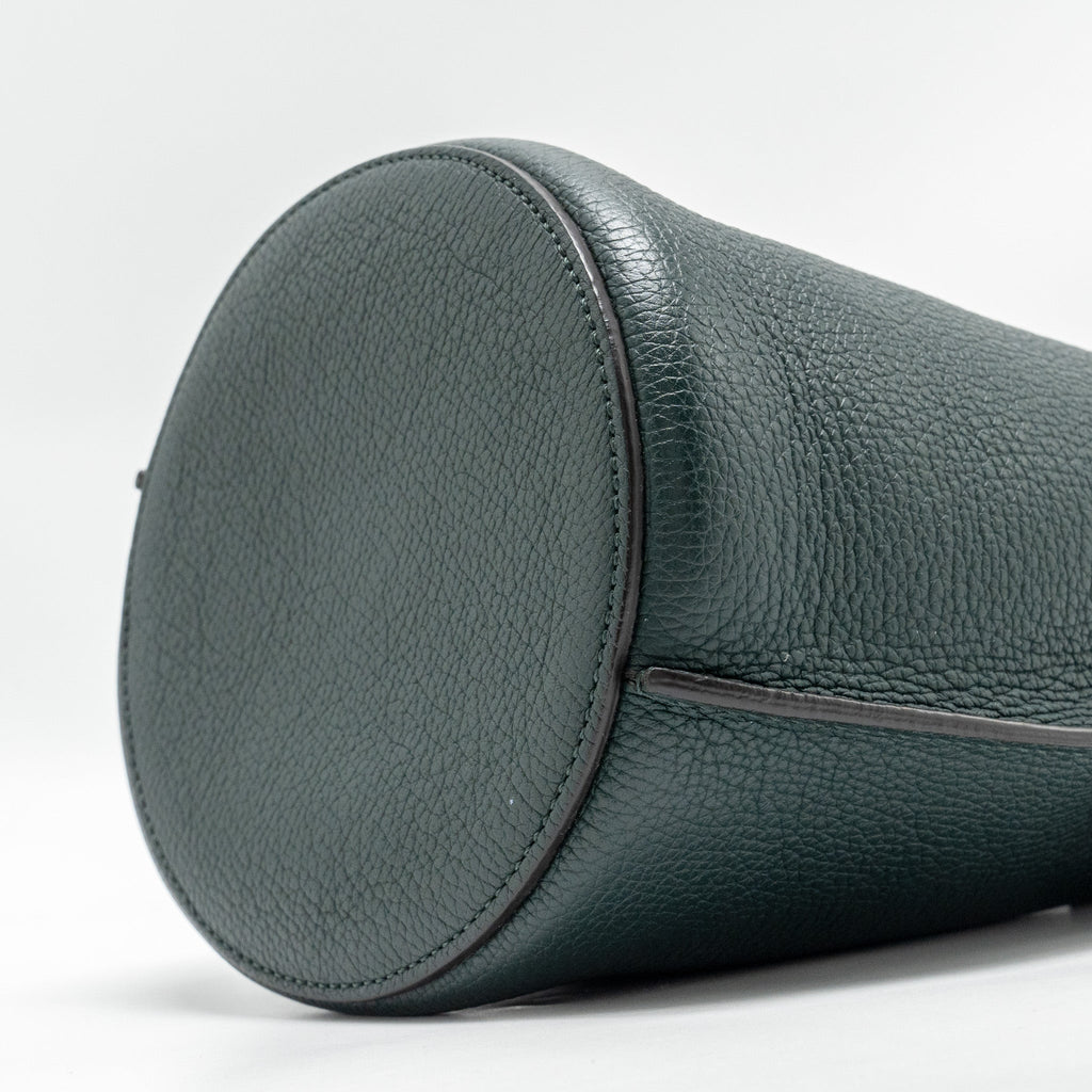 CELINE NANO BUCKET BIG BAG GRAINED CALFSKIN DARK GREEN SHW