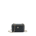 CHANEL 22P LONG VANITY WITH LOGO ON CHAIN CAVIAR BLACK LGHW