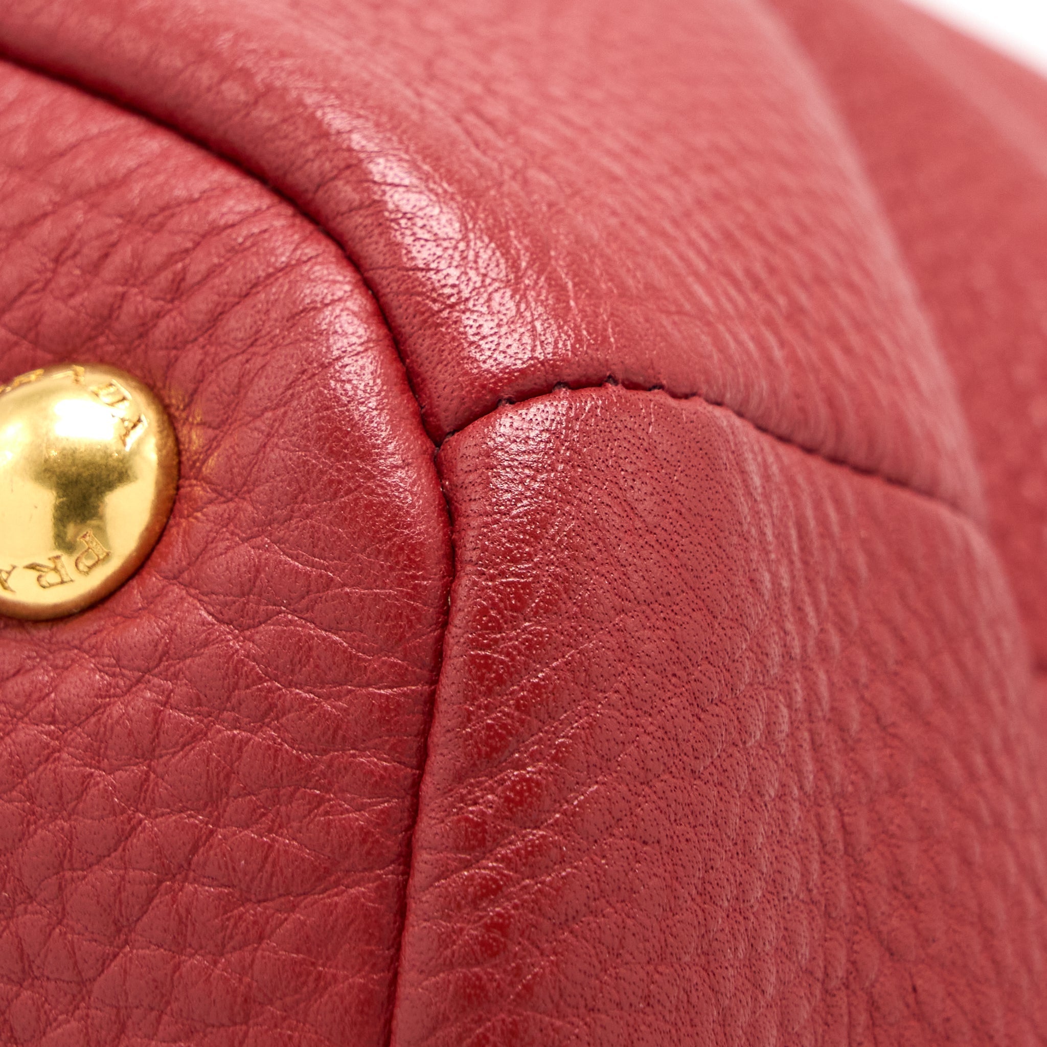 PRADA VITELLO DAINO BAG CALFSKIN RED GHW