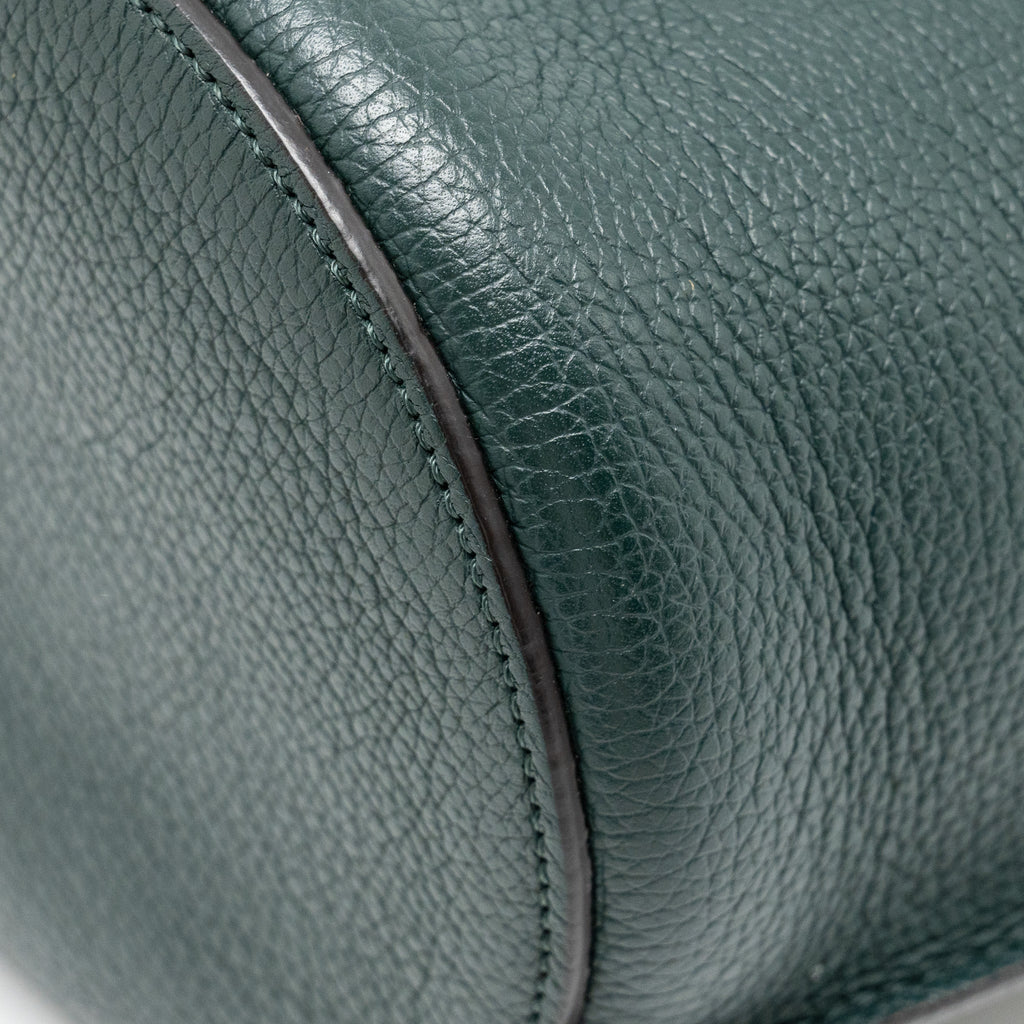 CELINE NANO BUCKET BIG BAG GRAINED CALFSKIN DARK GREEN SHW