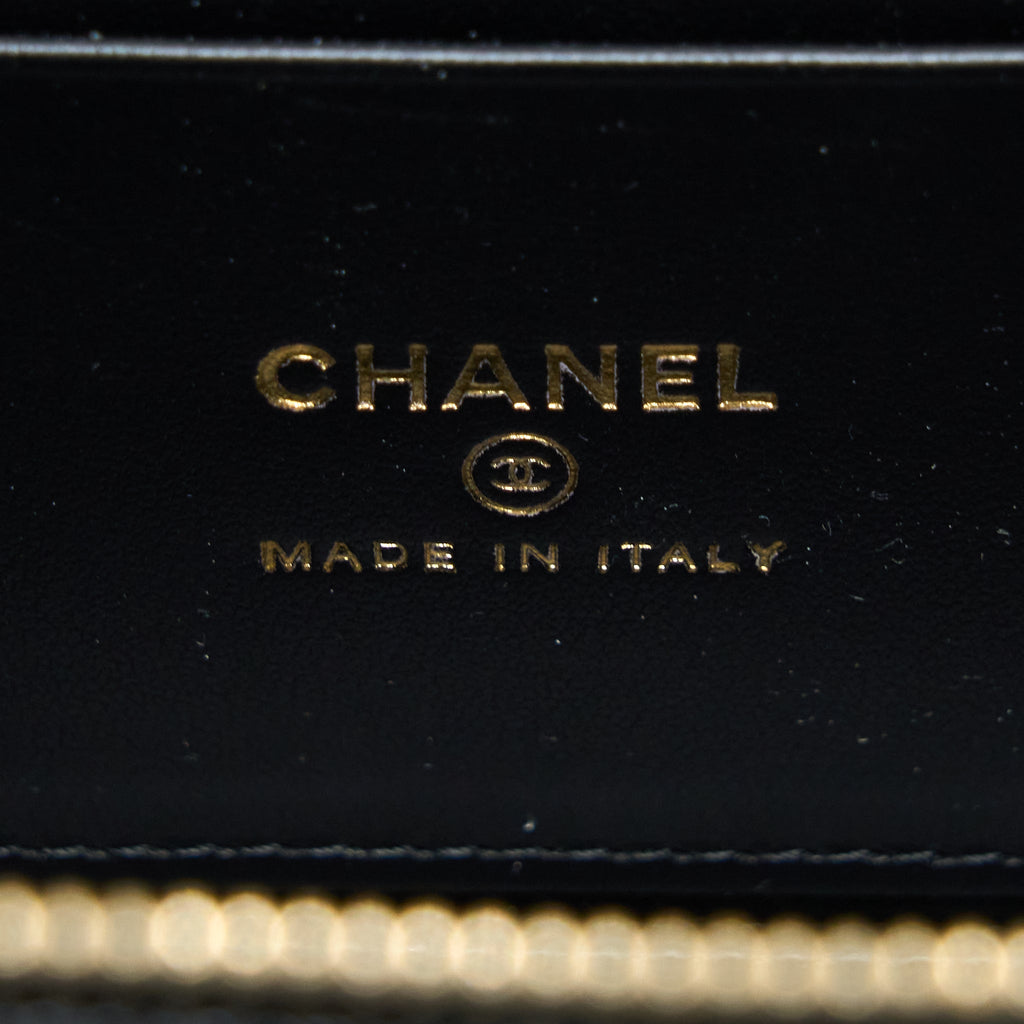 CHANEL LETTER TOP HANDLE LONG VANITY CAVIAR BLACK GHW