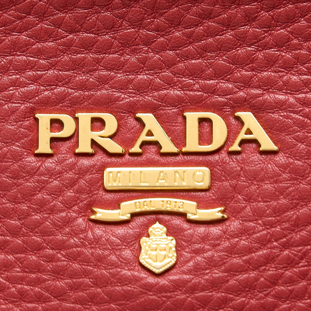 PRADA VITELLO DAINO BAG CALFSKIN RED GHW
