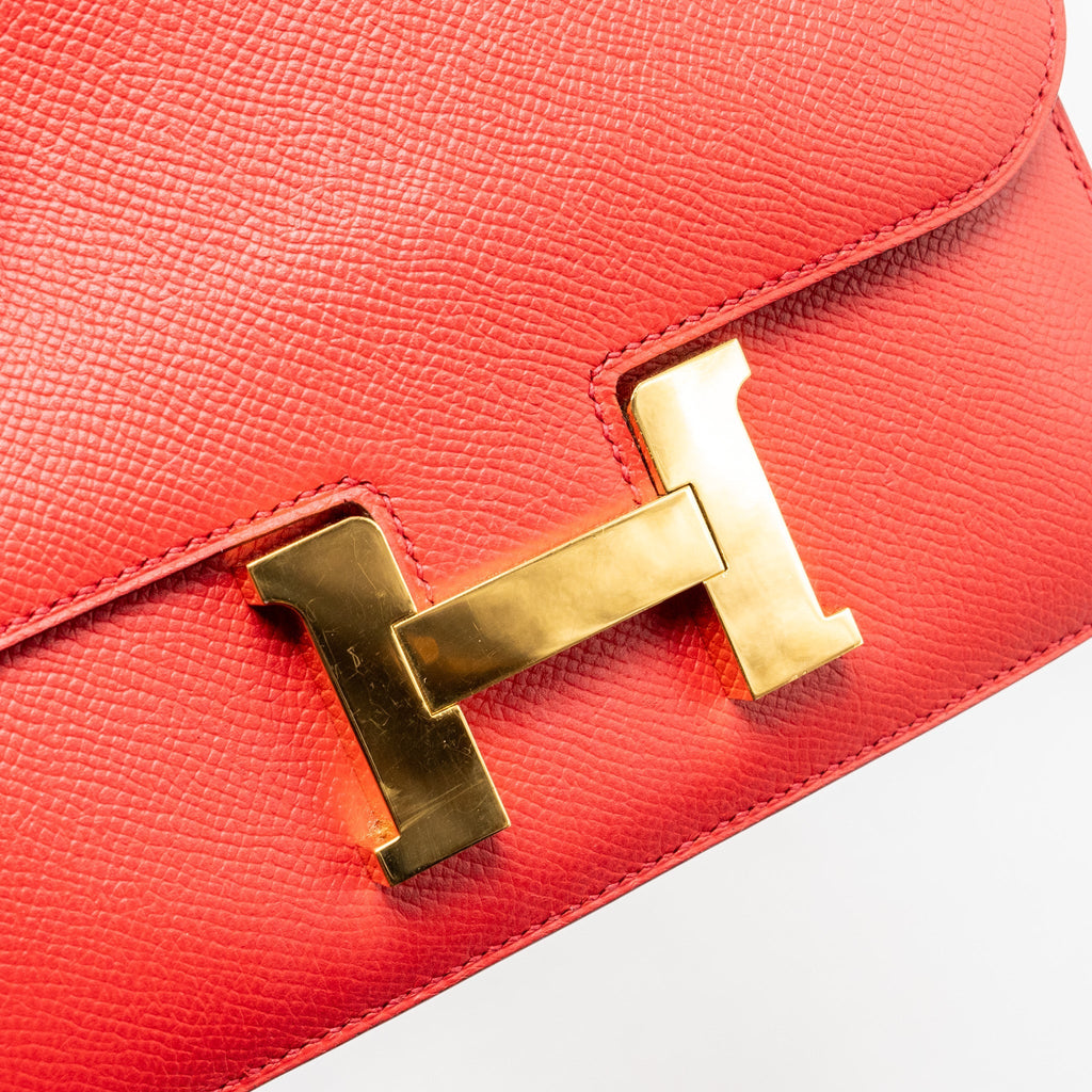 HERMES MINI CONSTANCE EPSOM Q5 ROUGE CASAQUE GHW