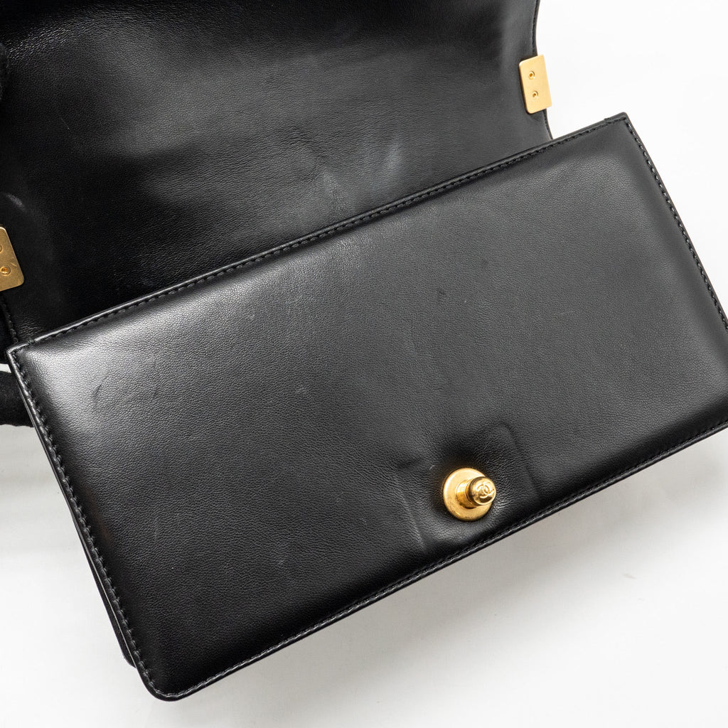 CHANEL MEDIUM BOY BAG LAMBSKIN BLACK GHW