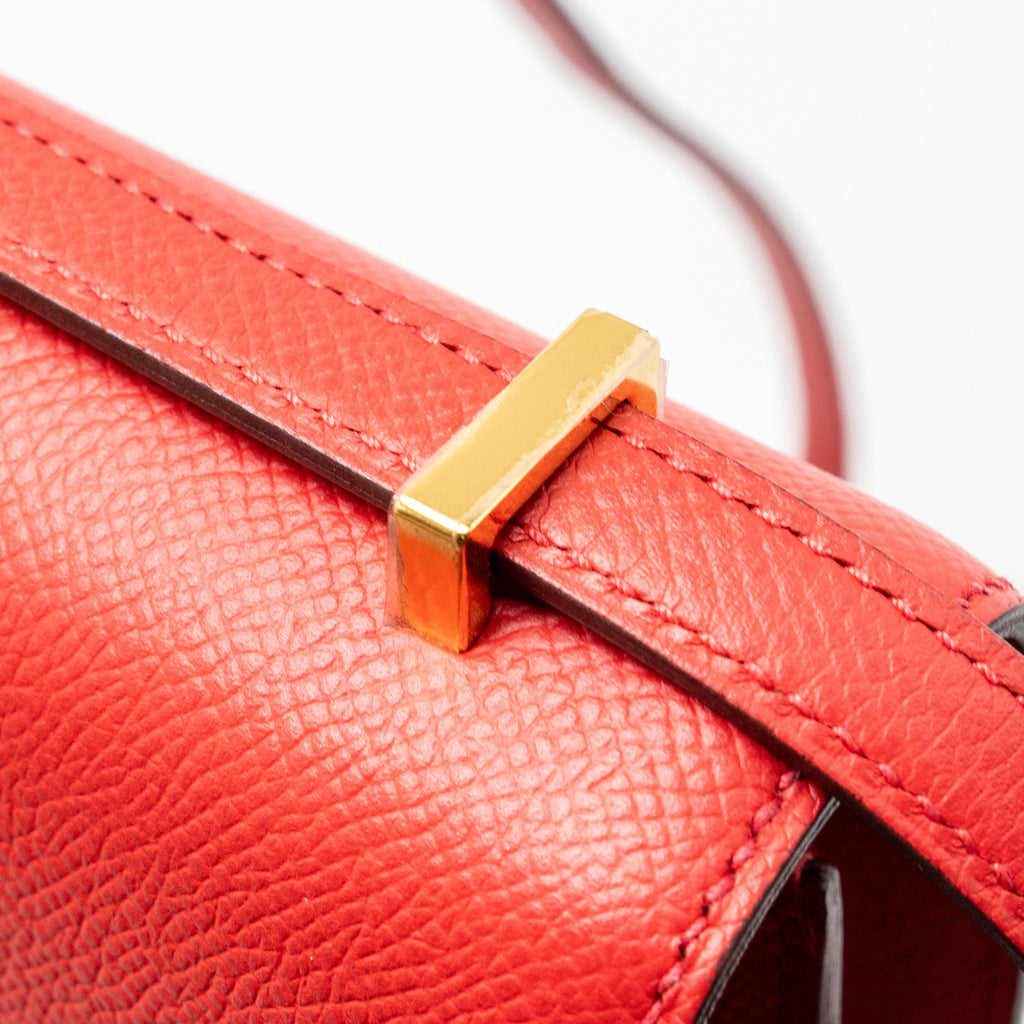 HERMES MINI CONSTANCE EPSOM Q5 ROUGE CASAQUE GHW